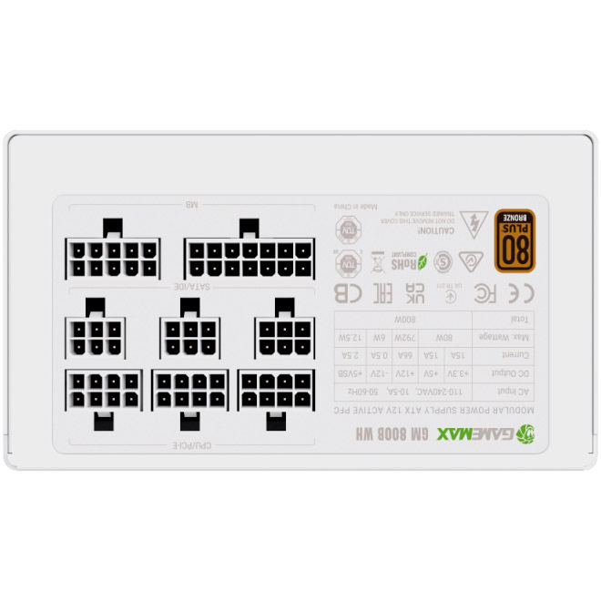 Блок питания 800W GAMEMAX GM-800B Efficient White