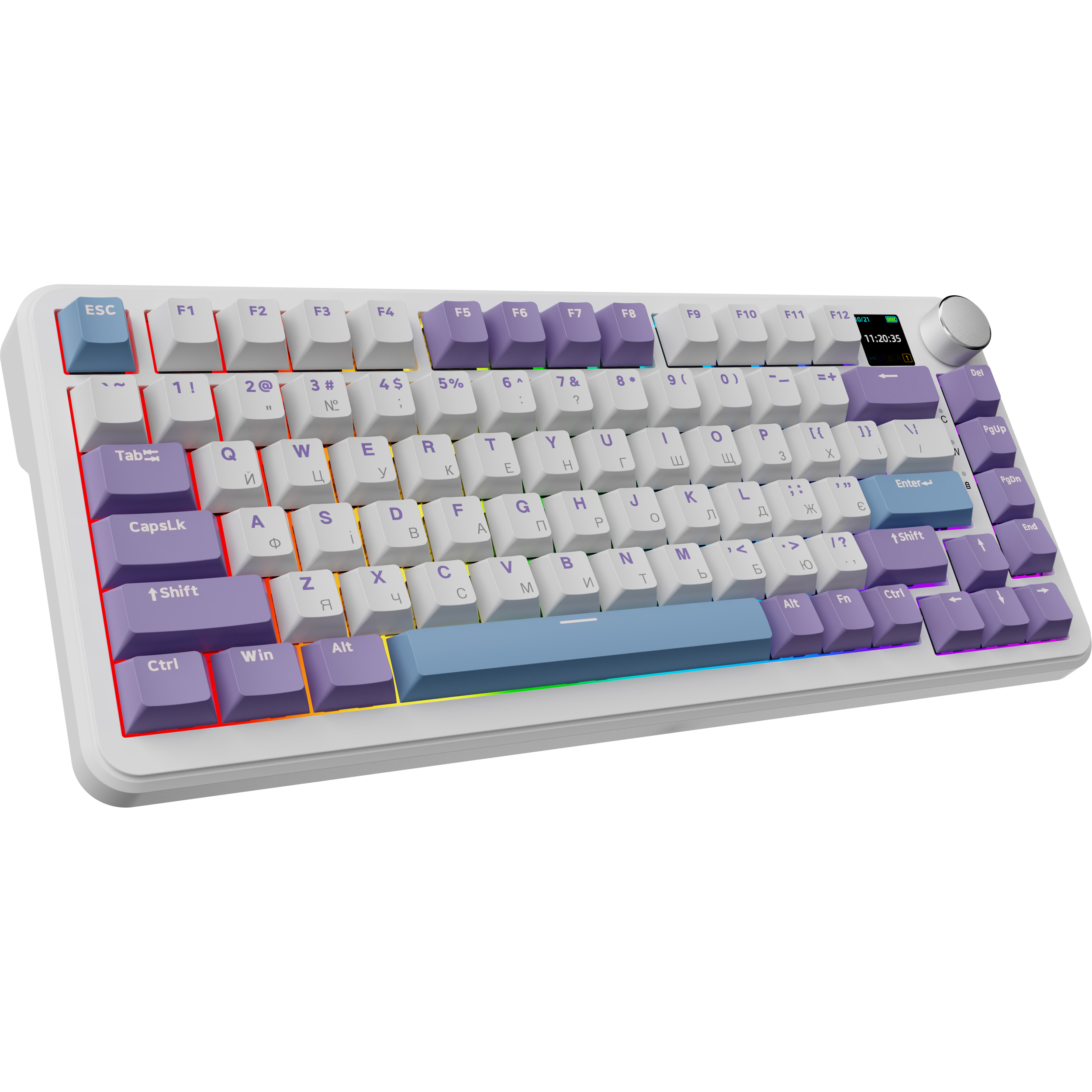 Клавіатура бездротова AJAZZ AK820 Max (Plus) Daydream Switch White/Purple