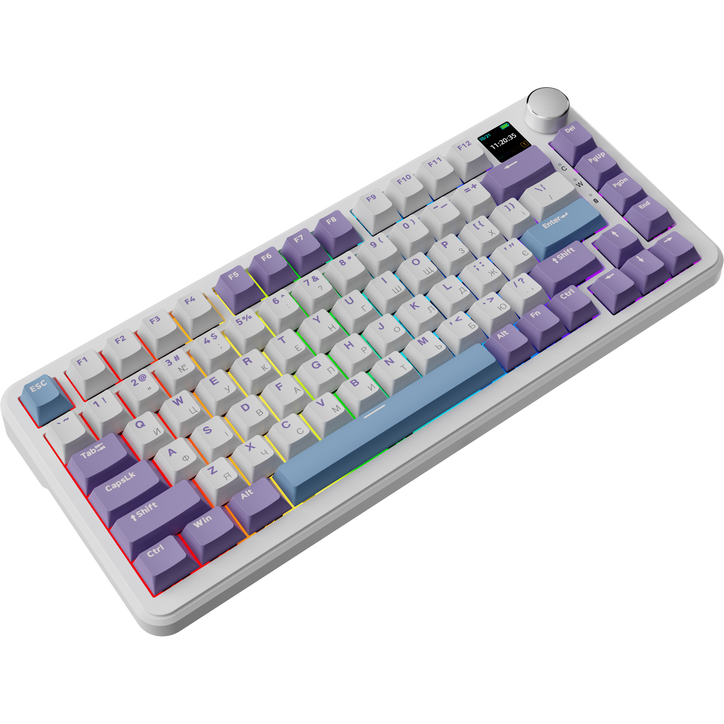 Клавіатура бездротова AJAZZ AK820 Max (Plus) Daydream Switch White/Purple