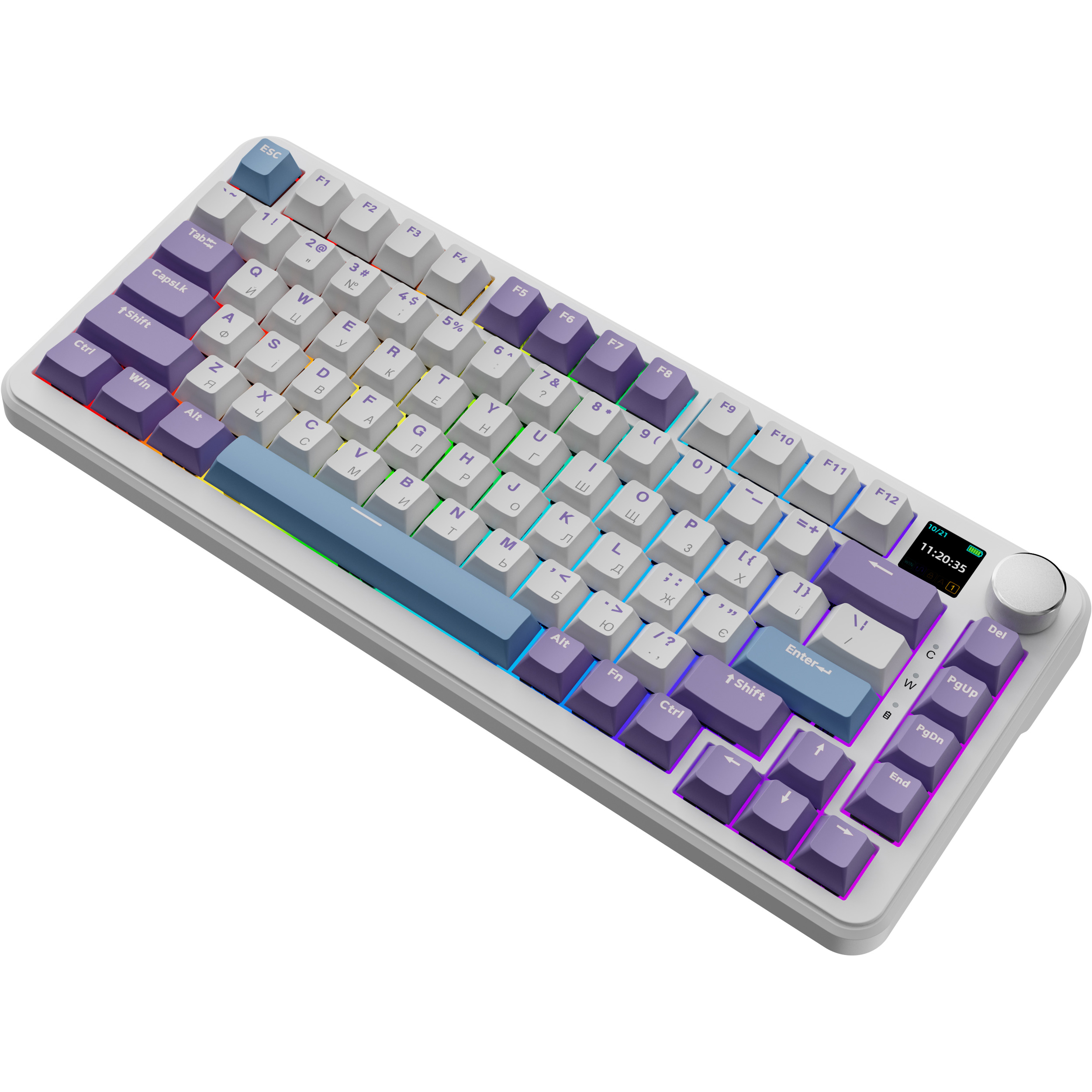 Клавіатура бездротова AJAZZ AK820 Max (Plus) Daydream Switch White/Purple