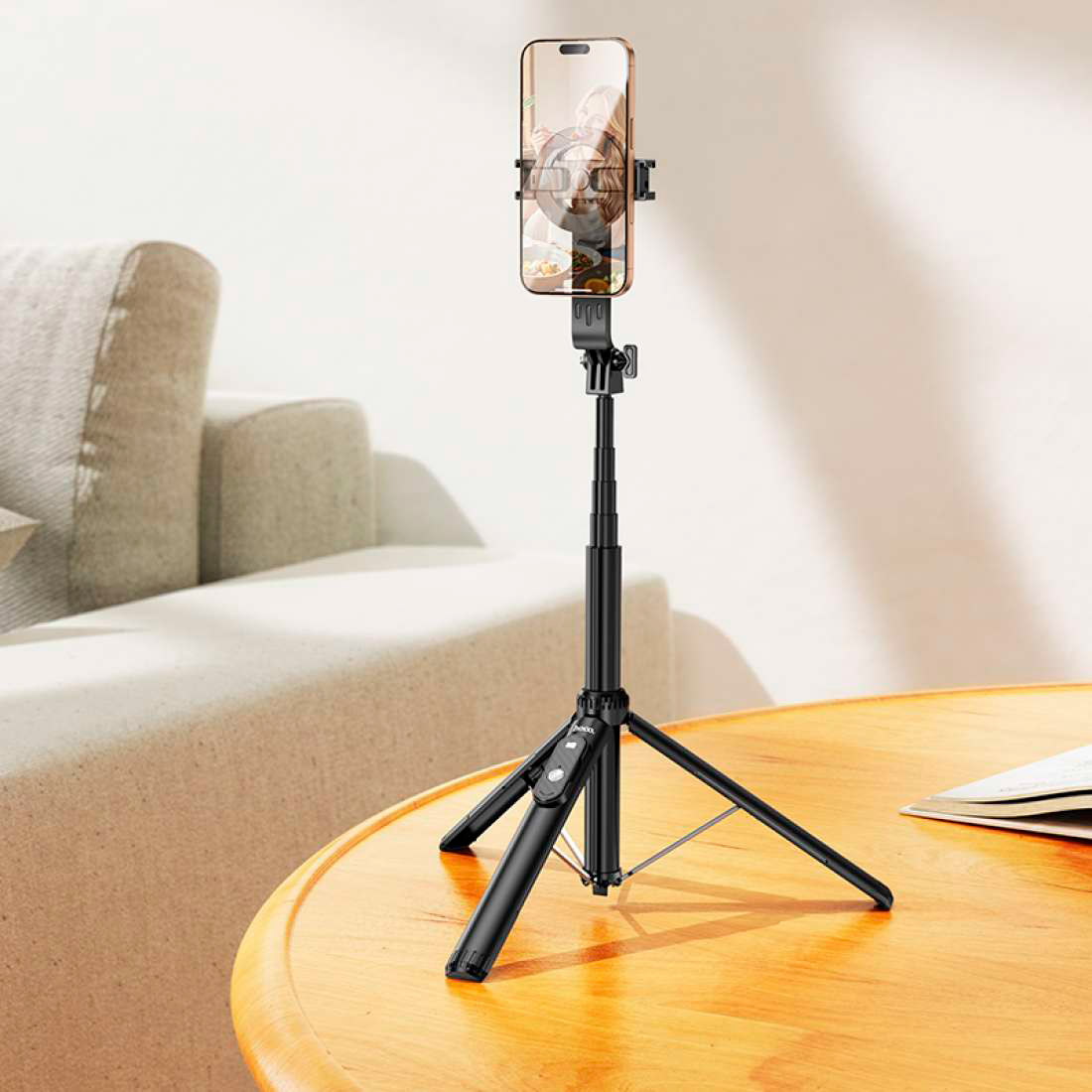 Монопод-трипод HOCO K25 Sherkhan Magnetic Aluminum Alloy Live Broadcast Holder Black