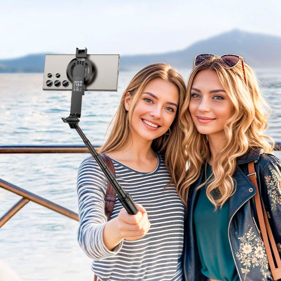 Монопод-трипод HOCO K25 Sherkhan Magnetic Aluminum Alloy Live Broadcast Holder Black
