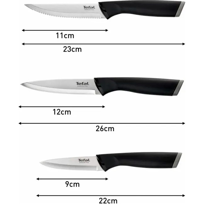 Набір кухонних ножів TEFAL Essential 3пр (K2219455)