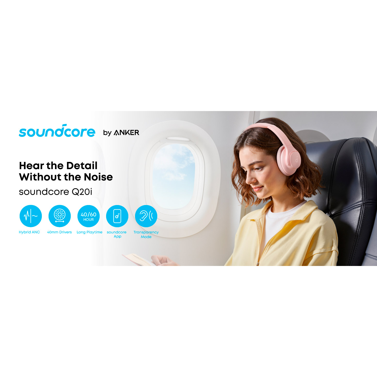 Навушники ANKER SoundCore Q20i Pink (A3004G52)