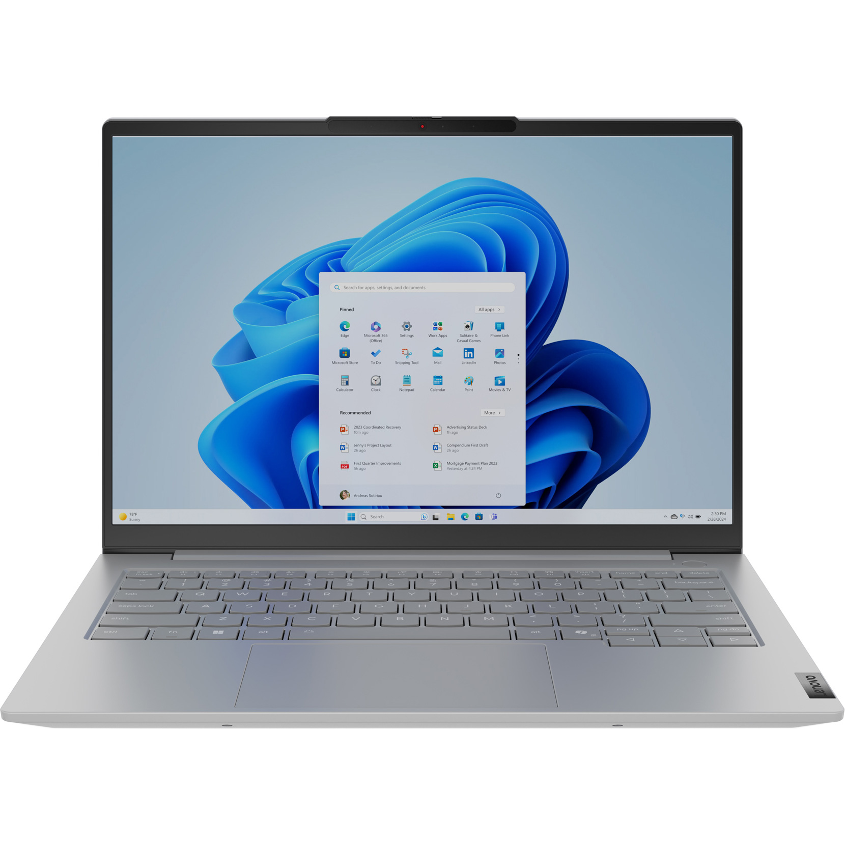 Ноутбук LENOVO ThinkBook 14 G8 IRL Arctic Gray (21SG00HPRA)