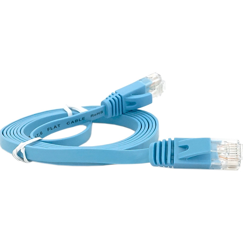 Патч-корд плаский WEEPDA U/UTP Cat.6 CU 1м Blue