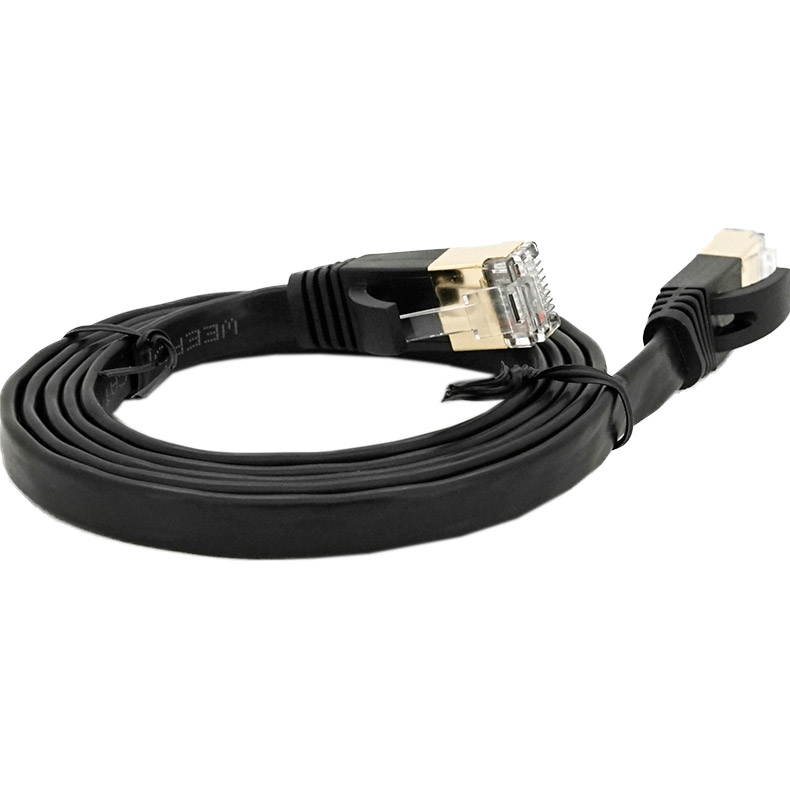 Патч-корд плаский WEEPDA U/UTP Cat.7 CU 1м Black