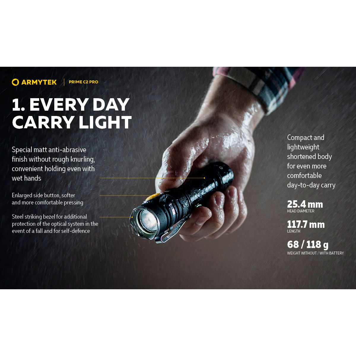 Ліхтар ARMYTEK Prime C2 Pro Magnet USB White Light (F08101C)