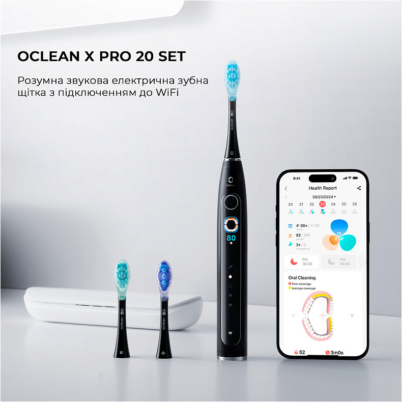 Електрична зубна щітка OCLEAN X Pro 20 Set White