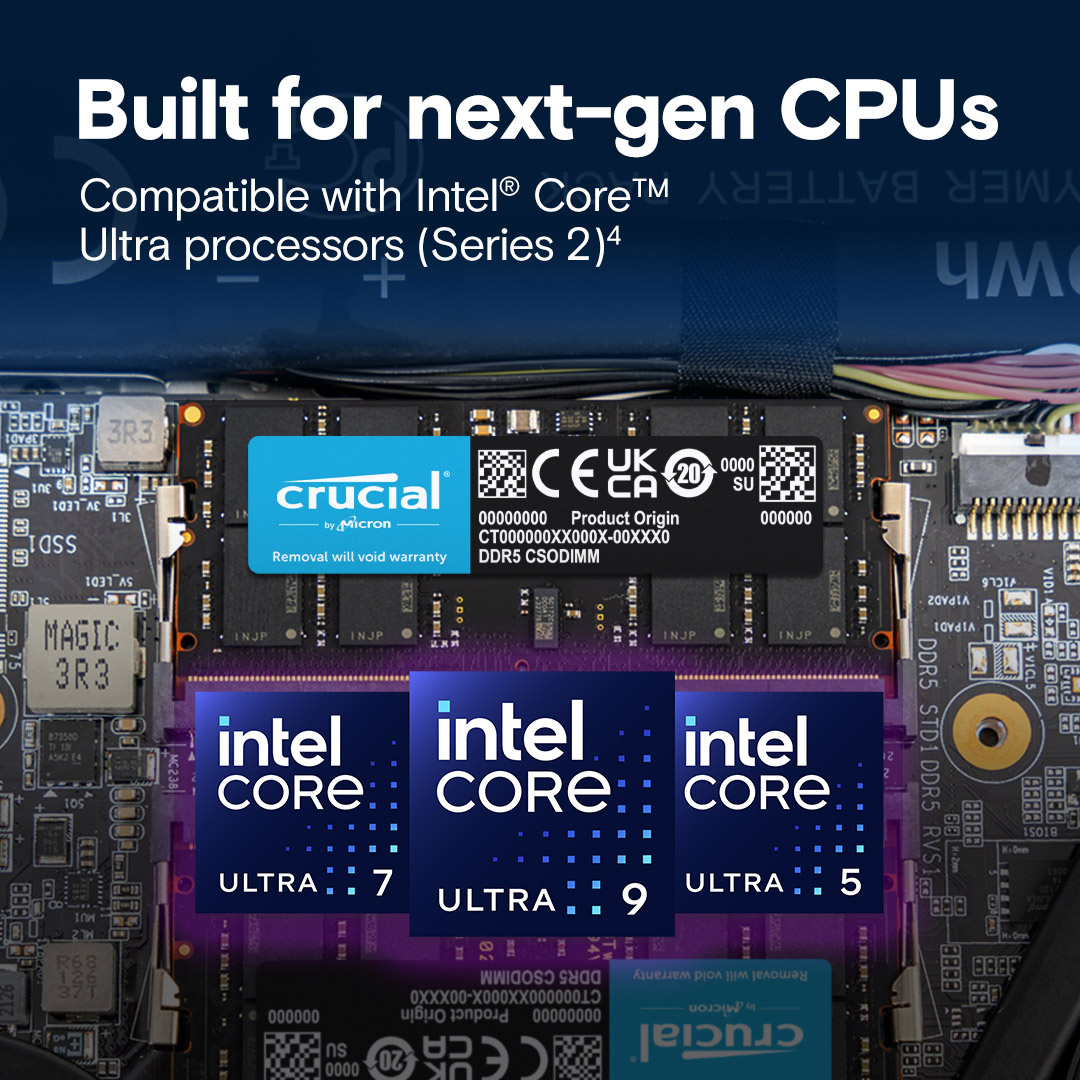 Модуль пам'яті CRUCIAL SO-DIMM DDR5 6400MHz 16GB (CT16G64C52CS5)