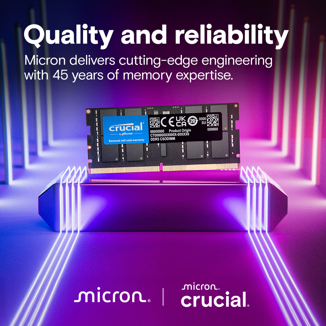Модуль пам'яті CRUCIAL SO-DIMM DDR5 6400MHz 16GB (CT16G64C52CS5)