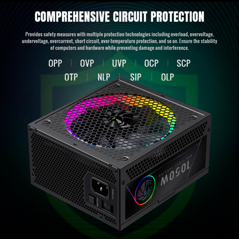 Блок живлення 1050W GAMEMAX RGB-1050G Black