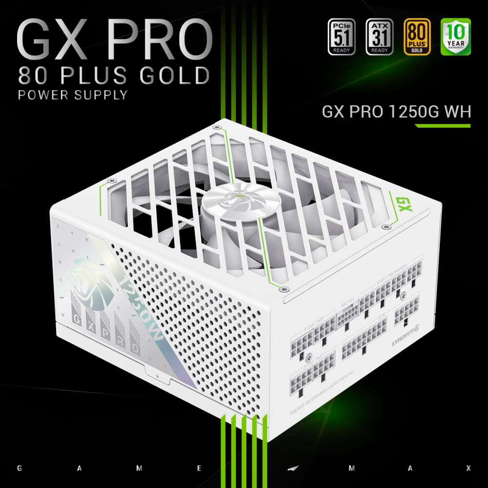 Блок живлення 1250W GAMEMAX GX Pro 1250G White