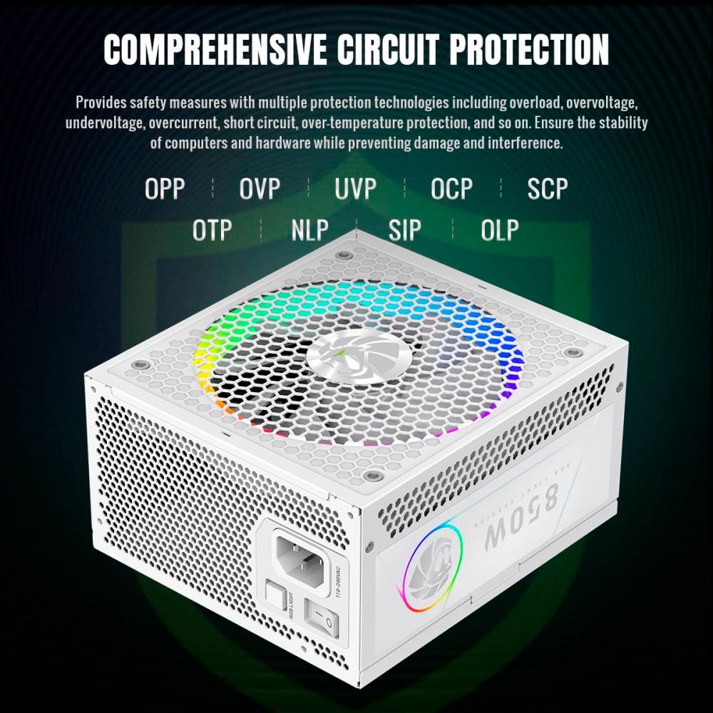 Блок живлення 850W GAMEMAX RGB-850G White
