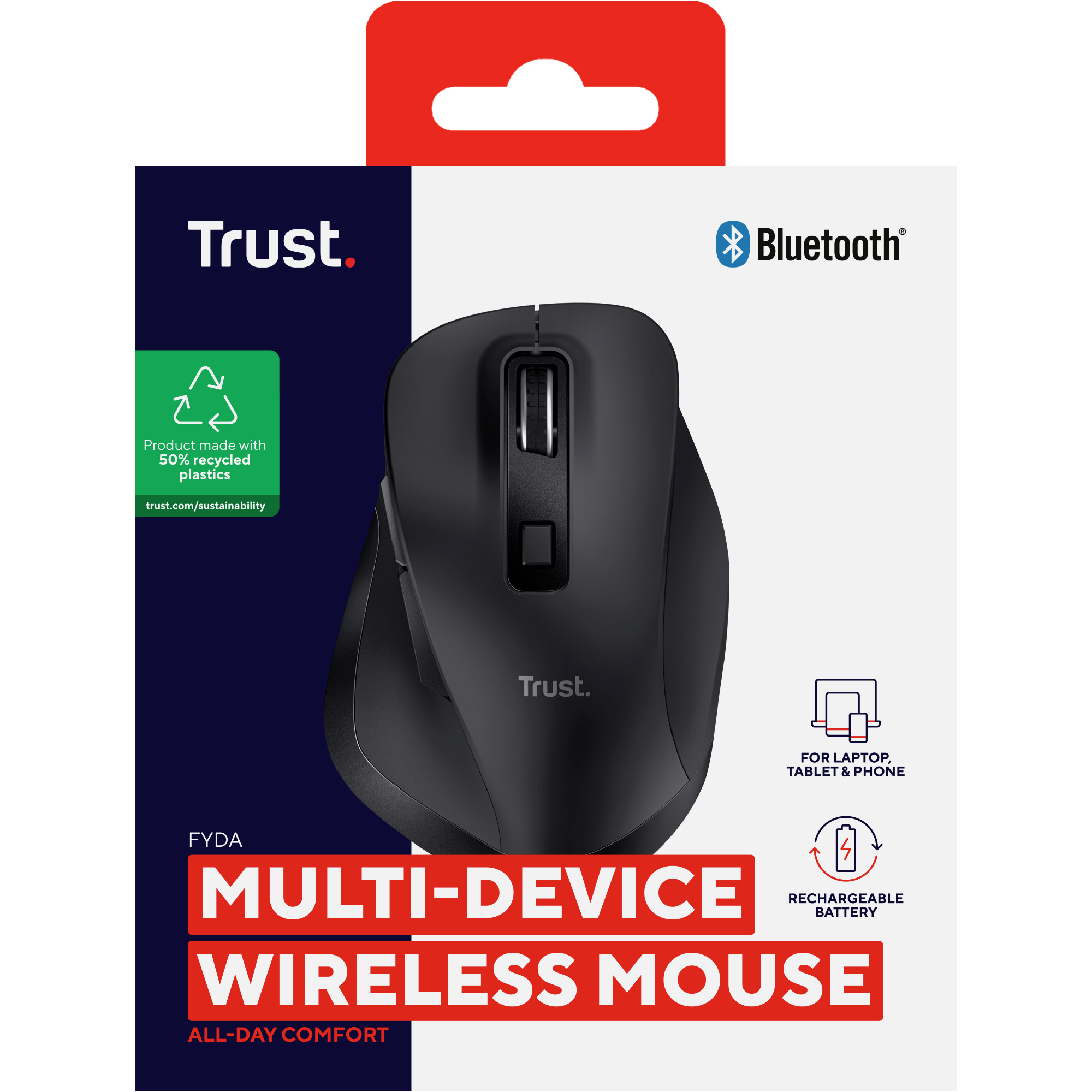 Мышь TRUST Fyda Multi-device Wireless Black (25708)