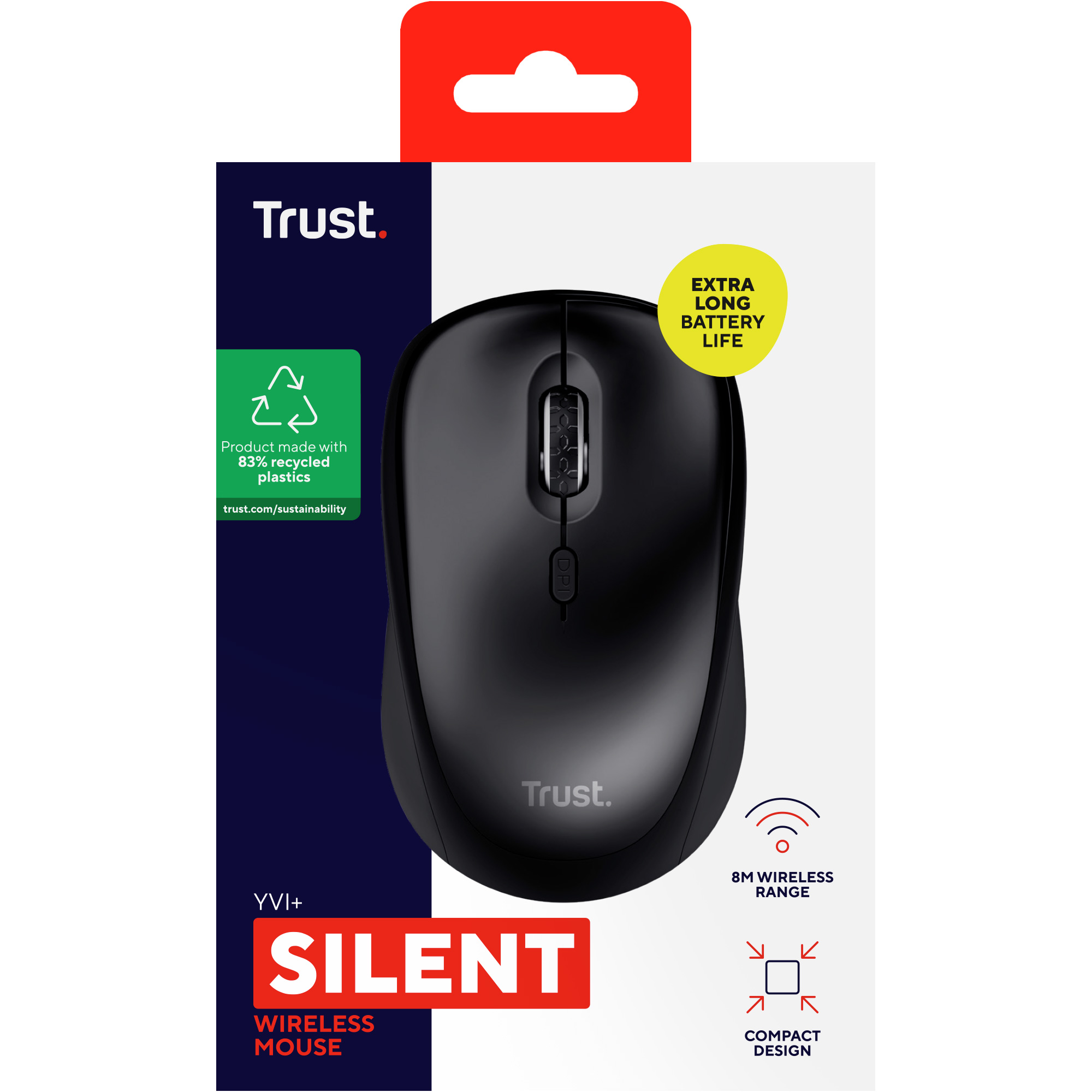 Миша TRUST Yvi+ Silent Black (25512)