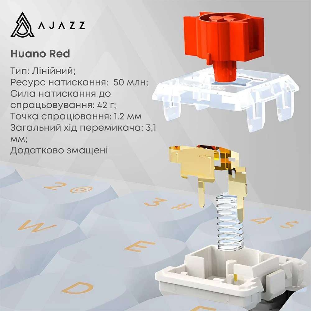 Клавіатура AJAZZ AKP815 Red Switch White/Blue/Orange
