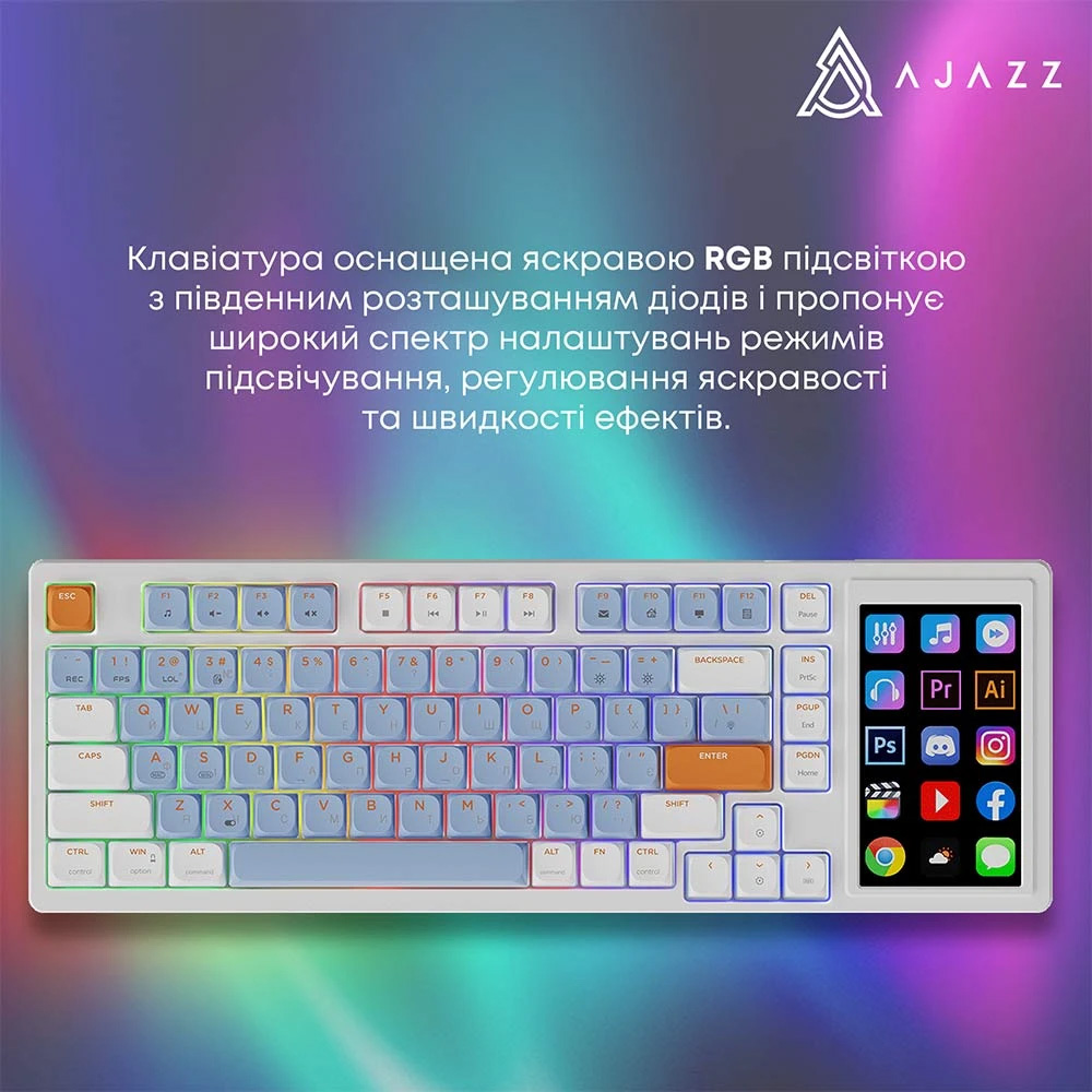 Клавіатура AJAZZ AKP815 Red Switch White/Blue/Orange