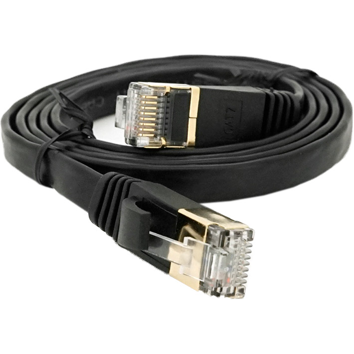 Патч-корд плаский WEEPDA U/UTP Cat.7 CU 1.5м Black