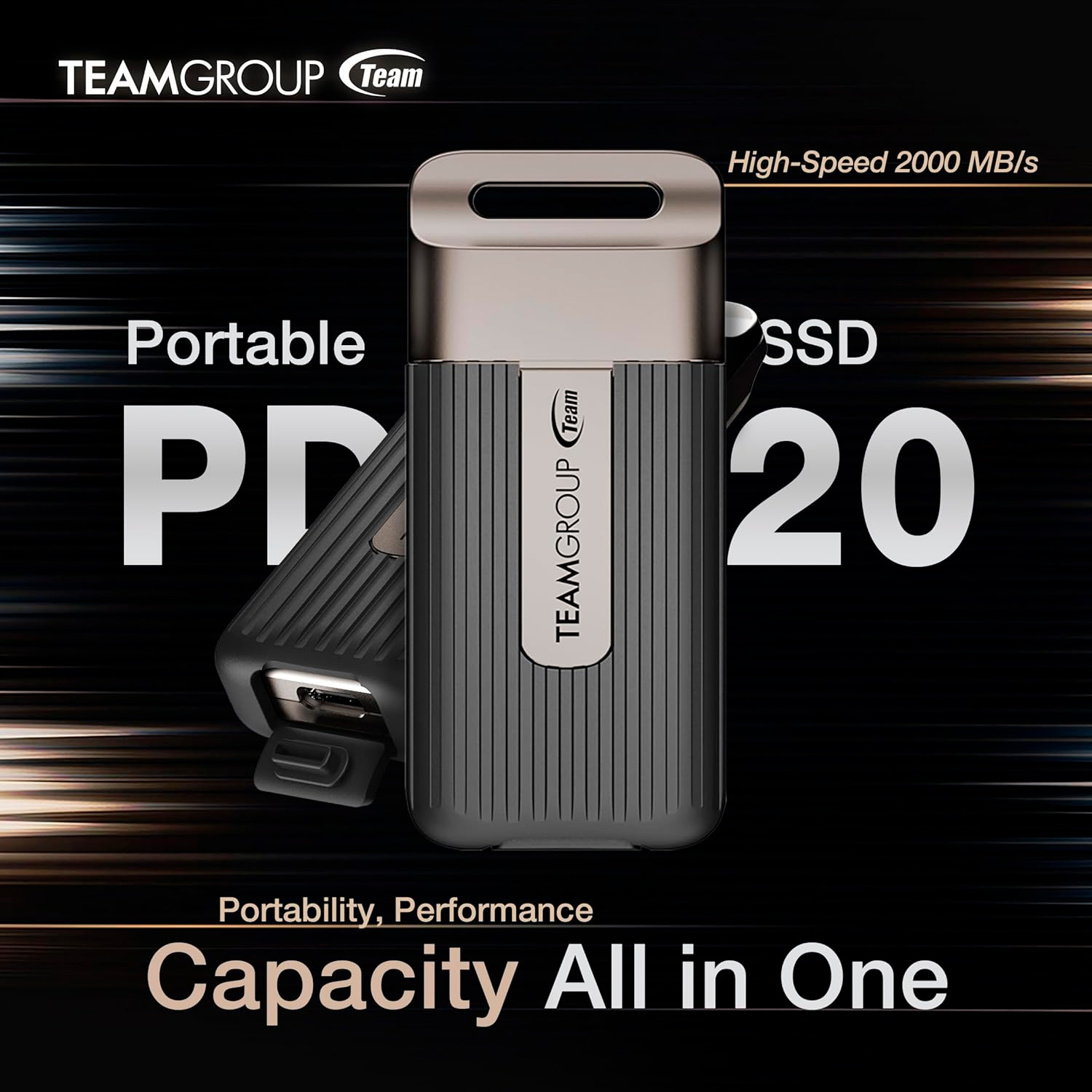 Портативний SSD диск TEAM PD20 Mini 4TB USB3.2 Gen2x2 (TPSEG5004T0C102)