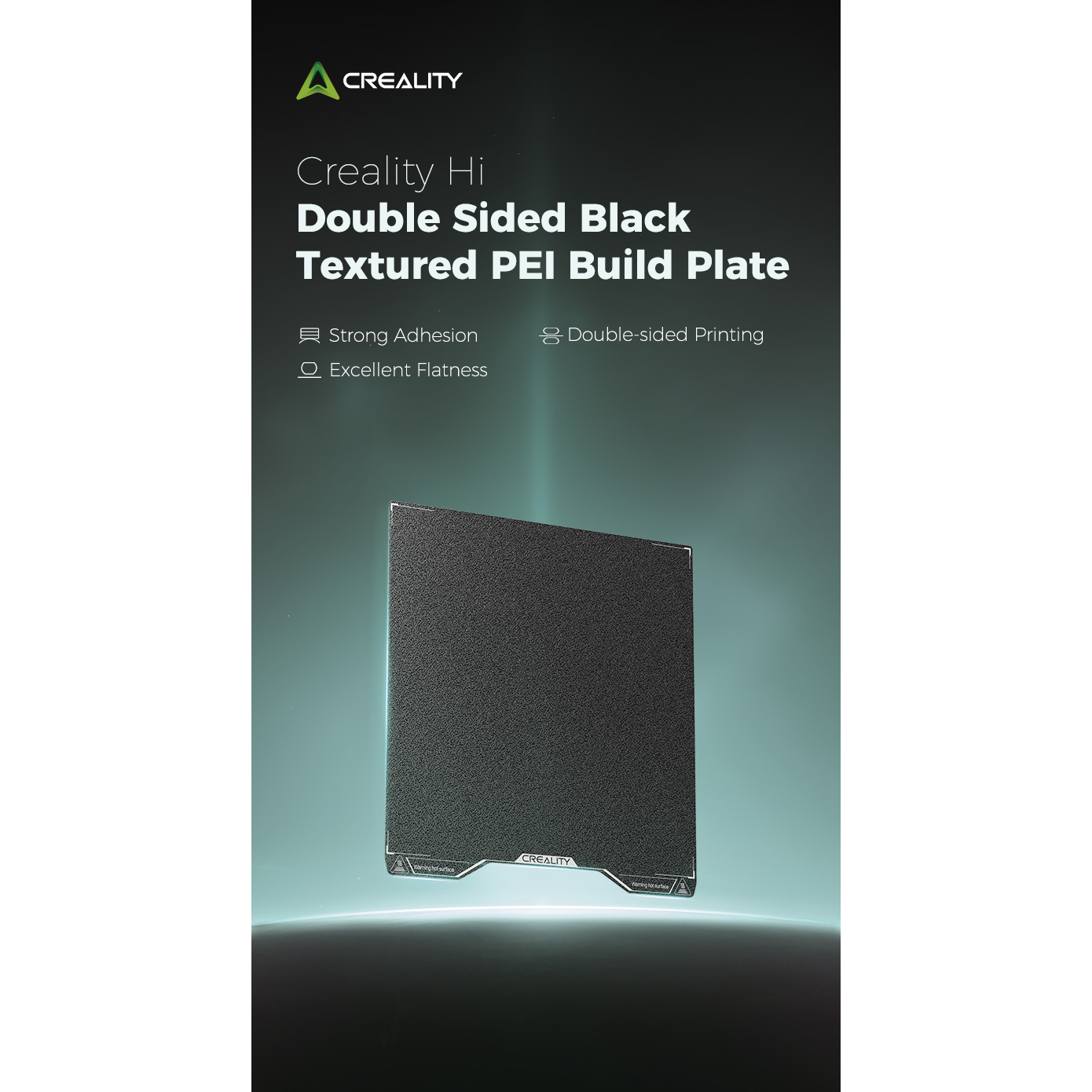 Двостороння PEI пластина CREALITY Double Sided Black Textured PEI Build Plate for Hi 280x265mm (4004090150)