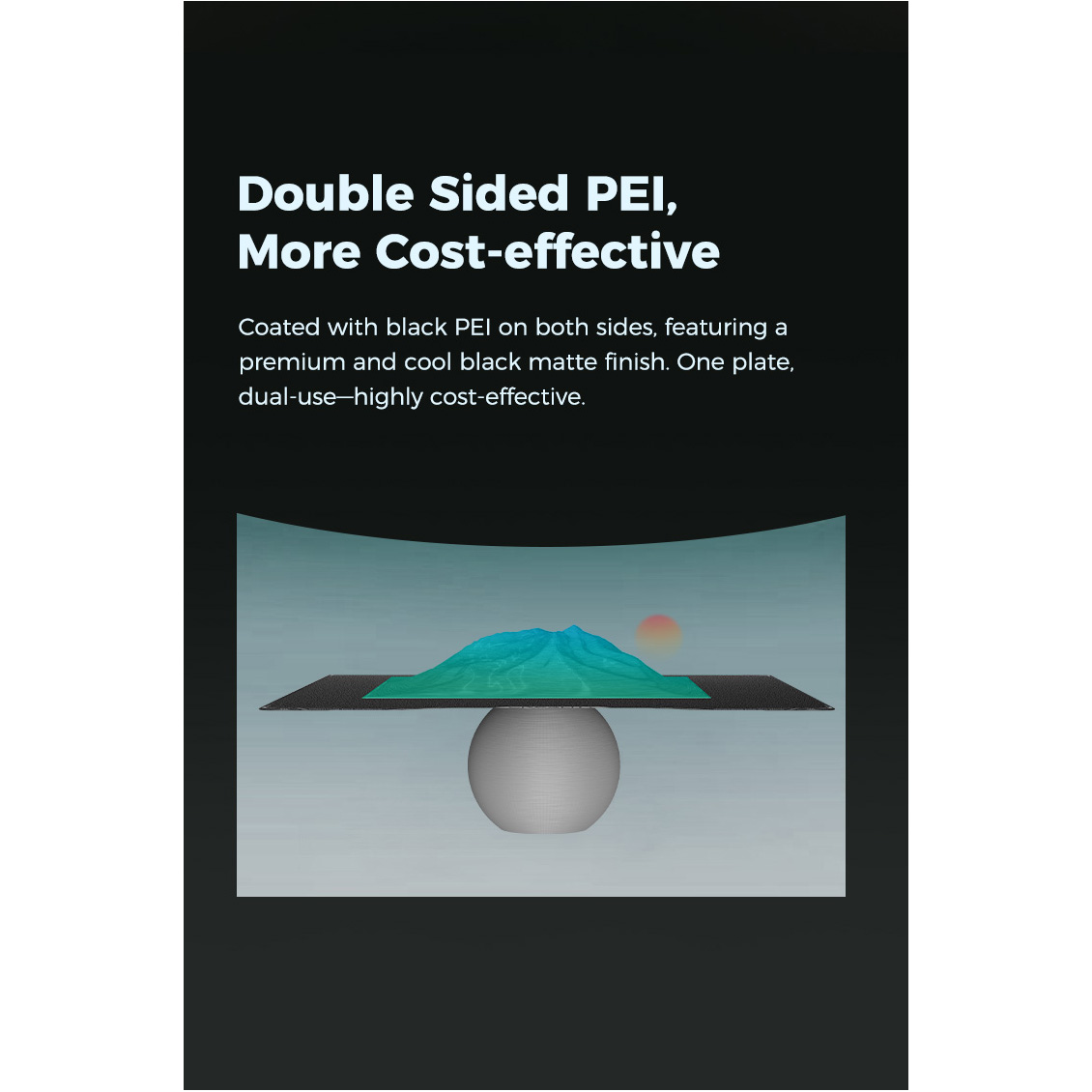 Двостороння PEI пластина CREALITY Double Sided Black Textured PEI Build Plate for Hi 280x265mm (4004090150)