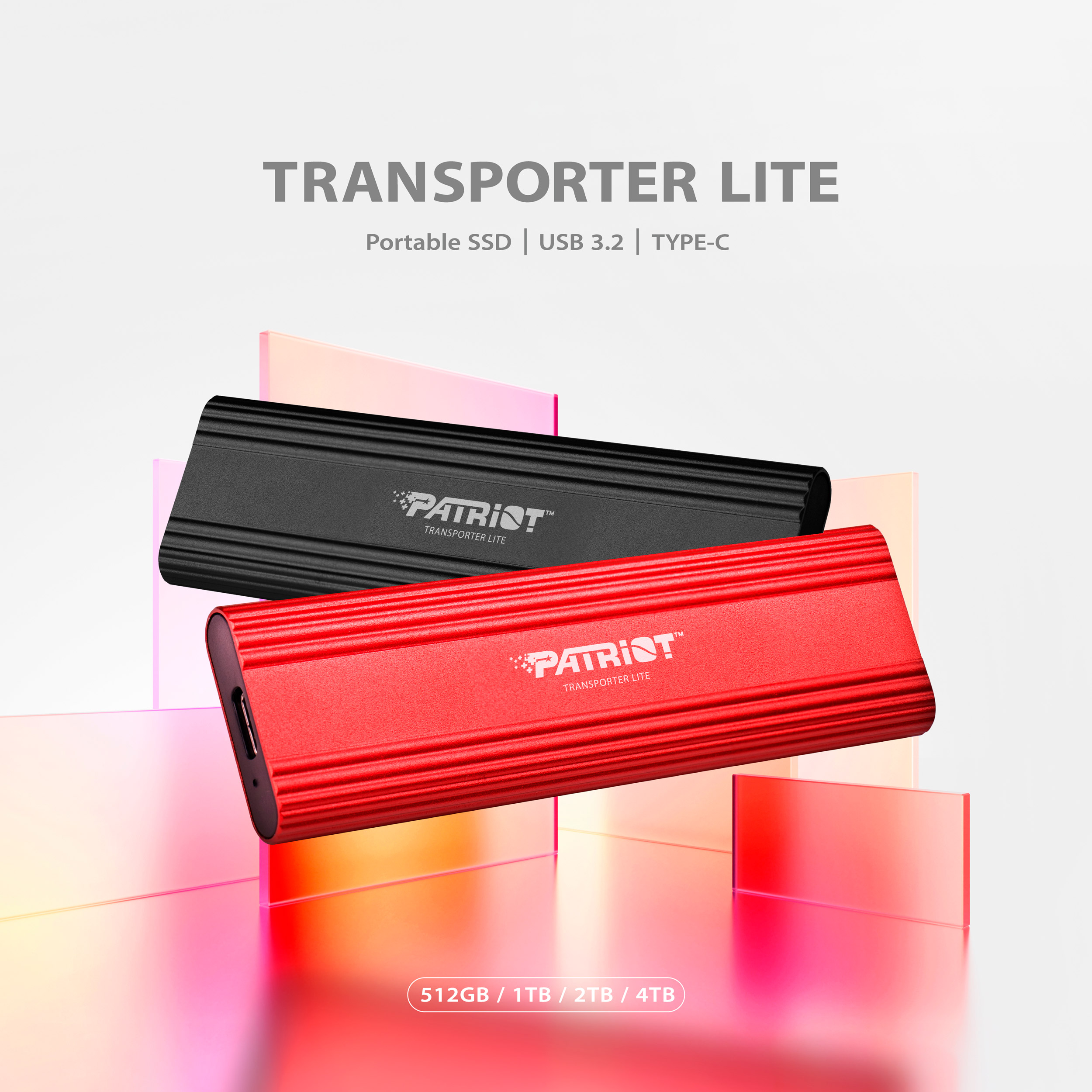 Портативний SSD диск PATRIOT Transporter Lite 1TB USB3.2 Gen2 Black (PTPL1TBPECB)