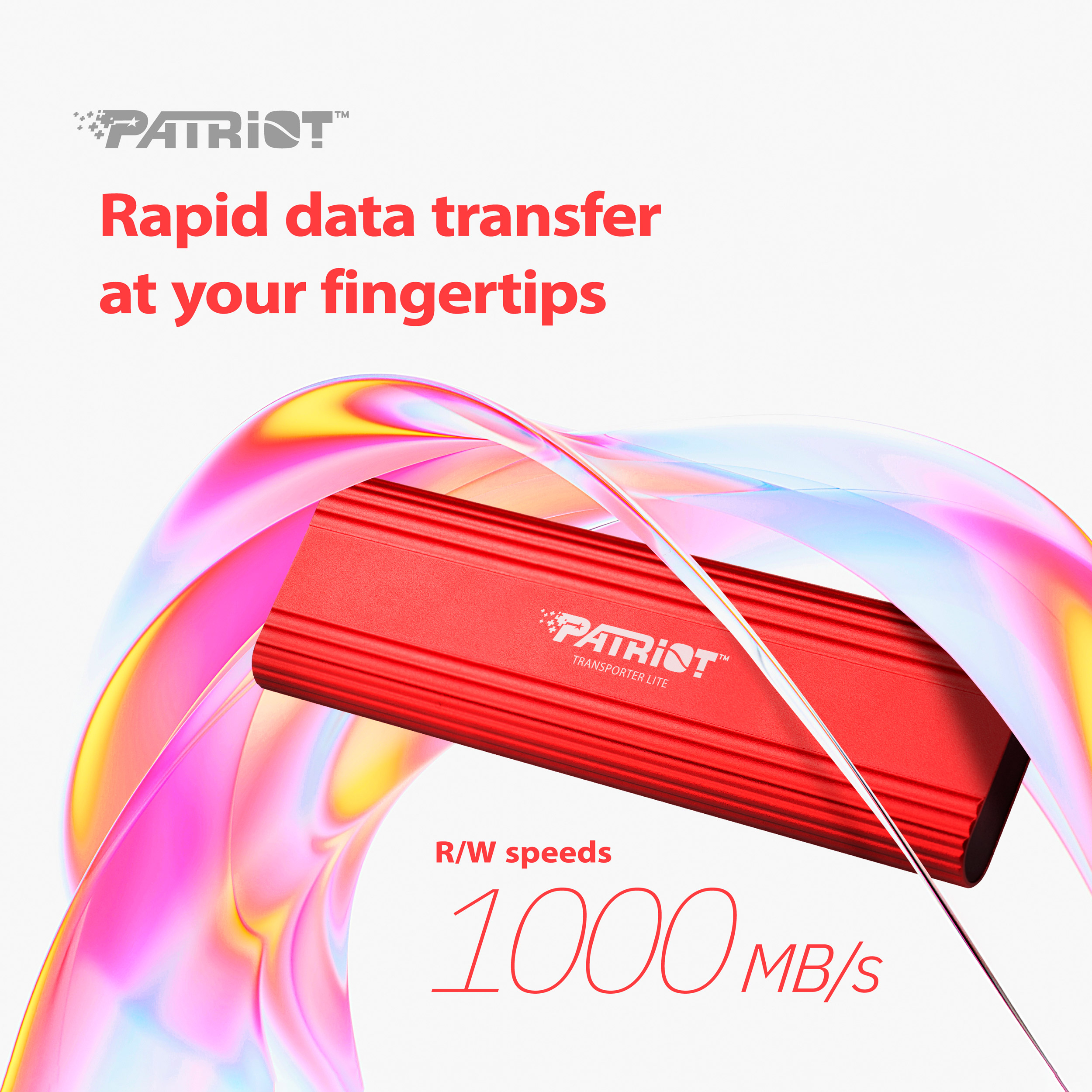 Портативний SSD диск PATRIOT Transporter Lite 1TB USB3.2 Gen2 Black (PTPL1TBPECB)