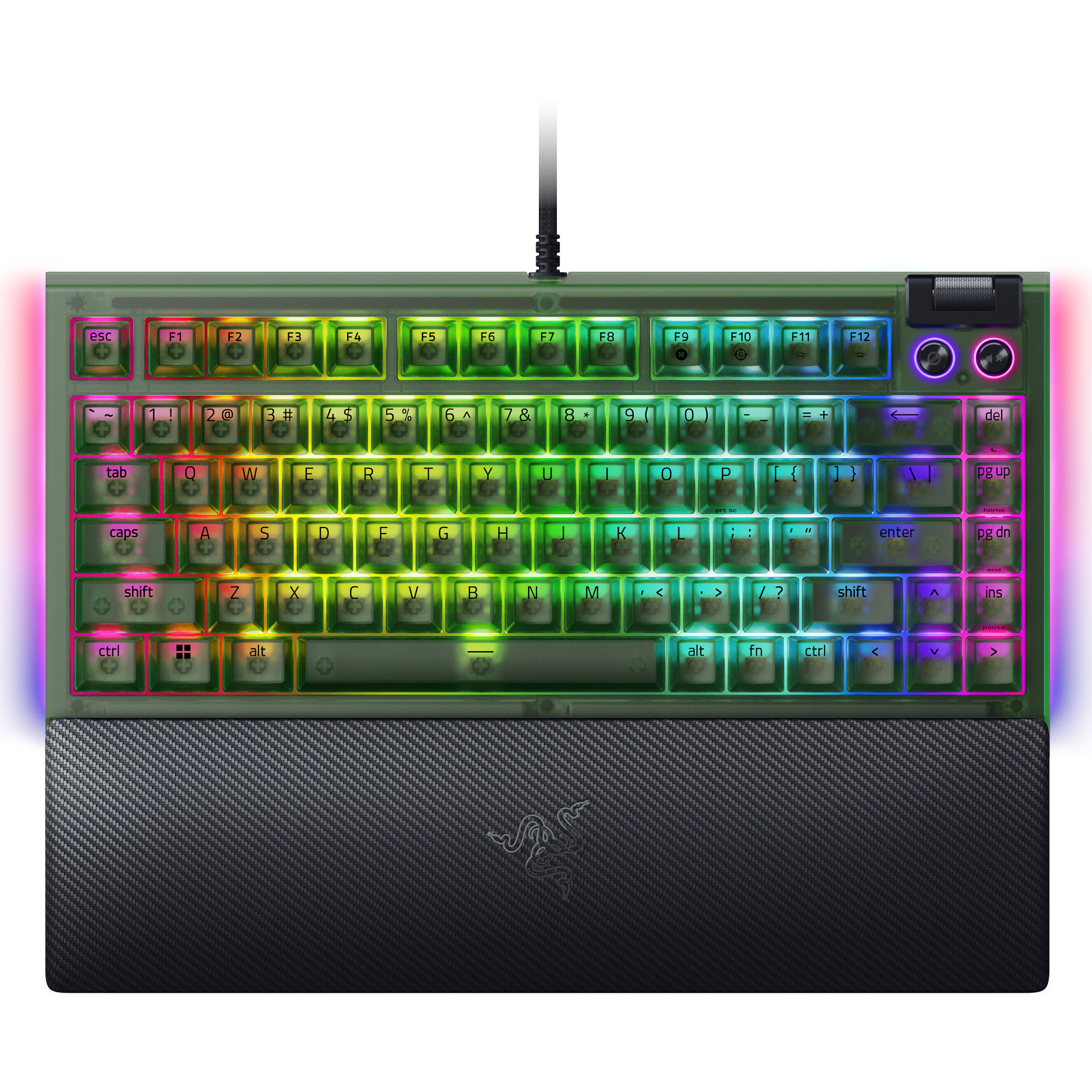 Клавіатура RAZER BlackWidow V4 75% Orange Tactile Switch Gen. 3 Phantom Green Edition (RZ03-05003300-R3M1)