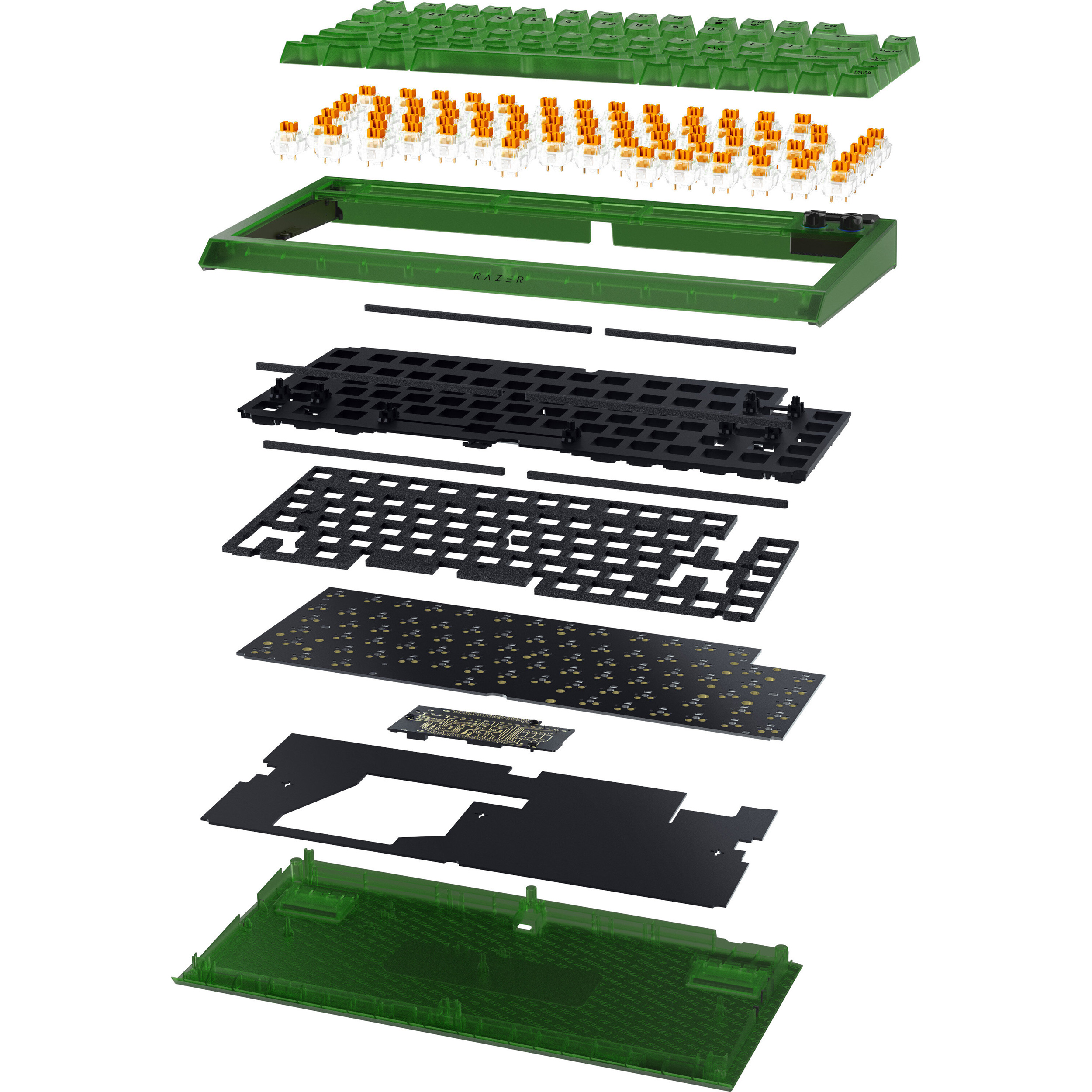 Клавіатура RAZER BlackWidow V4 75% Orange Tactile Switch Gen. 3 Phantom Green Edition (RZ03-05003300-R3M1)