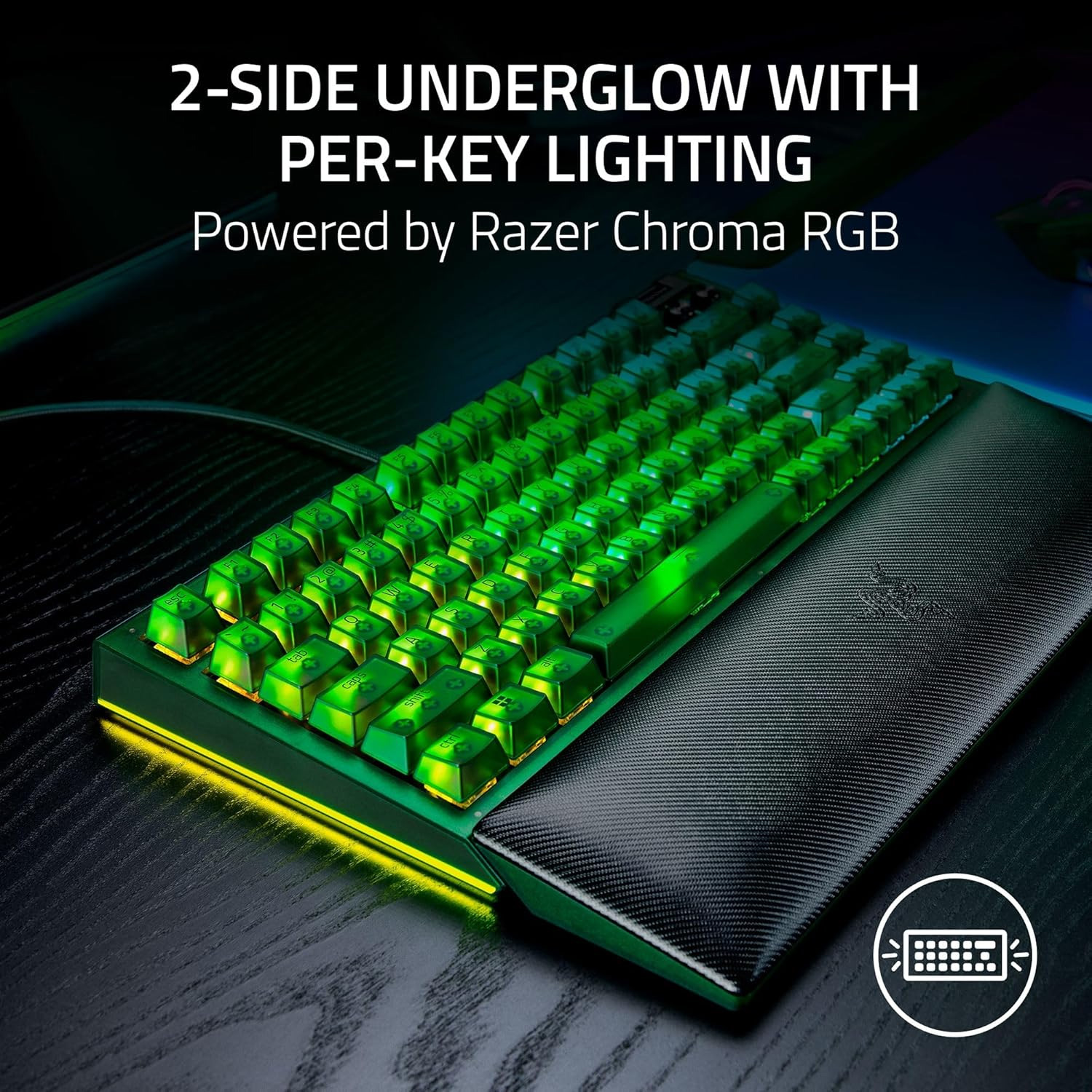 Клавіатура RAZER BlackWidow V4 75% Orange Tactile Switch Gen. 3 Phantom Green Edition (RZ03-05003300-R3M1)