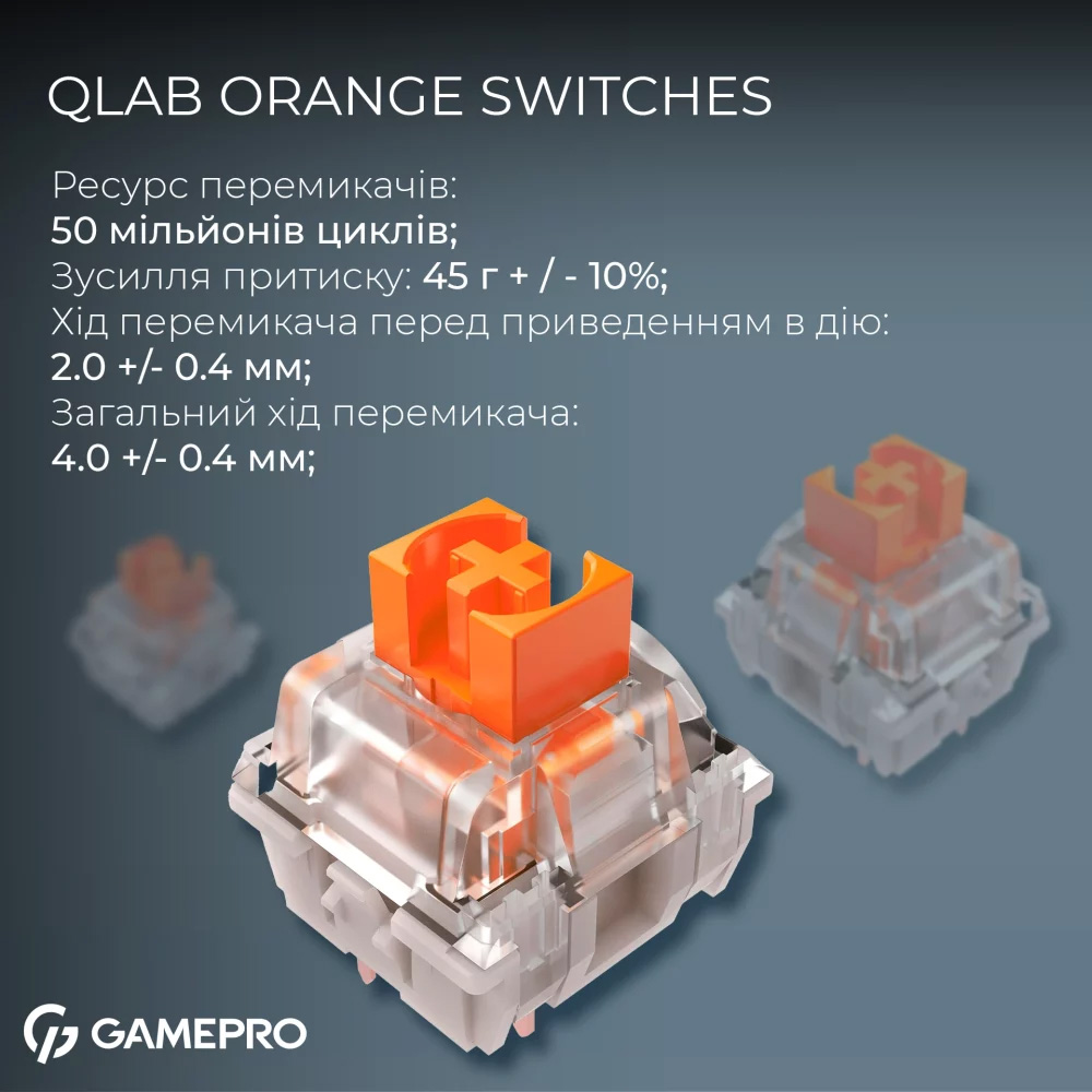 Клавиатура беспроводная GAMEPRO Asgard Valhalla MK160W Pro QLAB Orange Switch Black