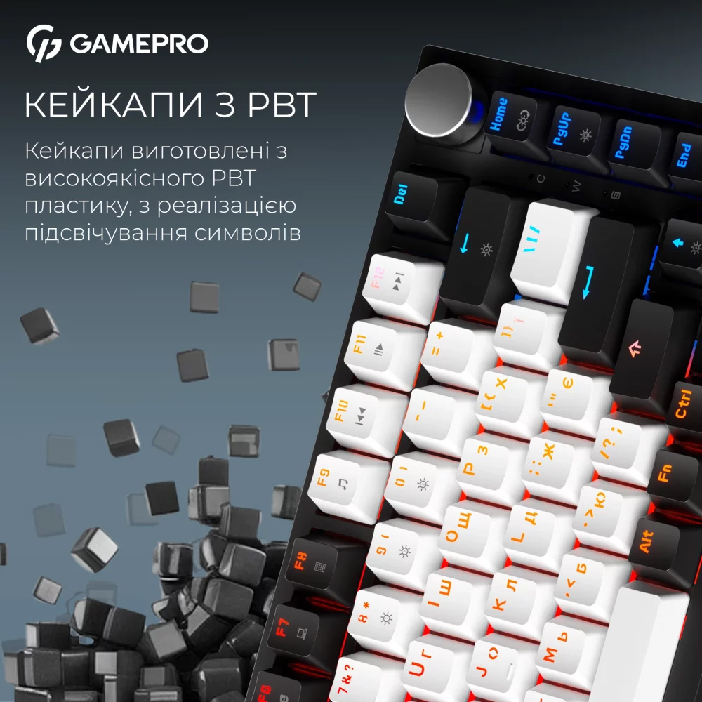 Клавиатура беспроводная GAMEPRO Asgard Valhalla MK160W Pro QLAB Orange Switch Black
