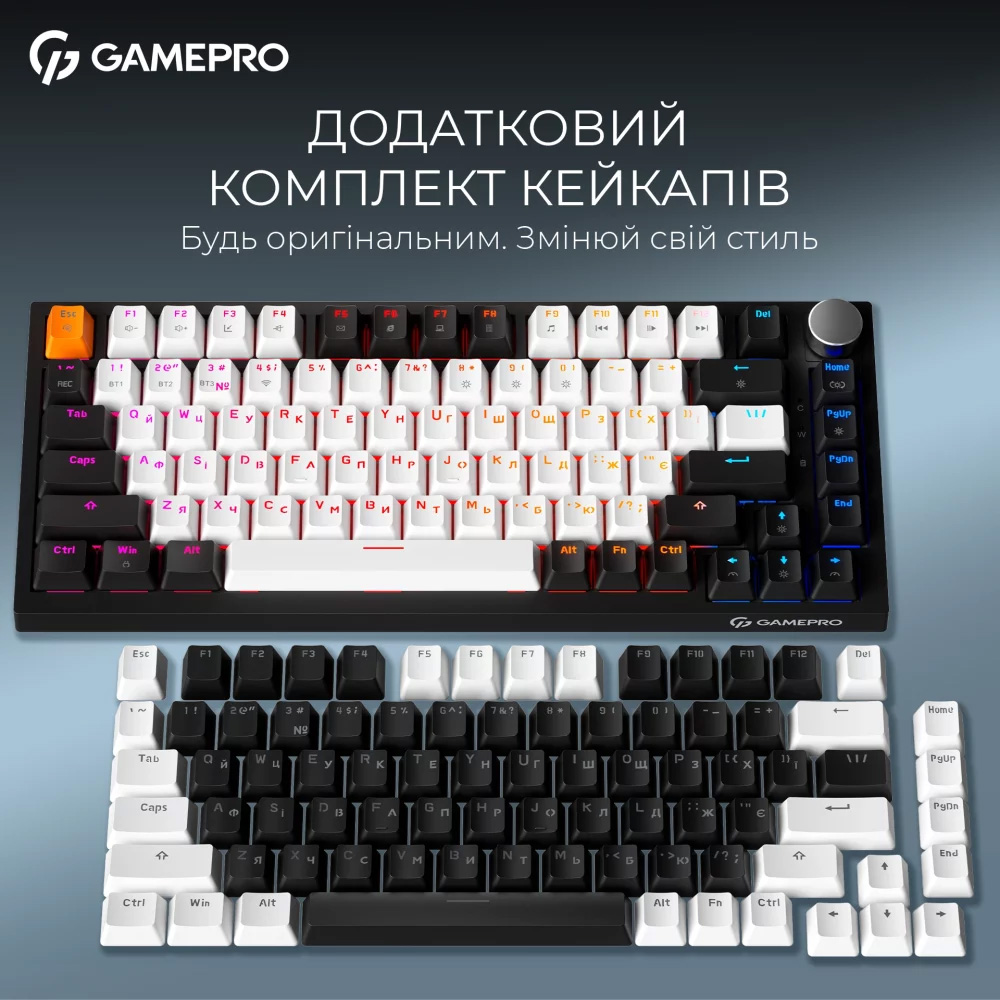 Клавиатура беспроводная GAMEPRO Asgard Valhalla MK160W Pro QLAB Orange Switch Black