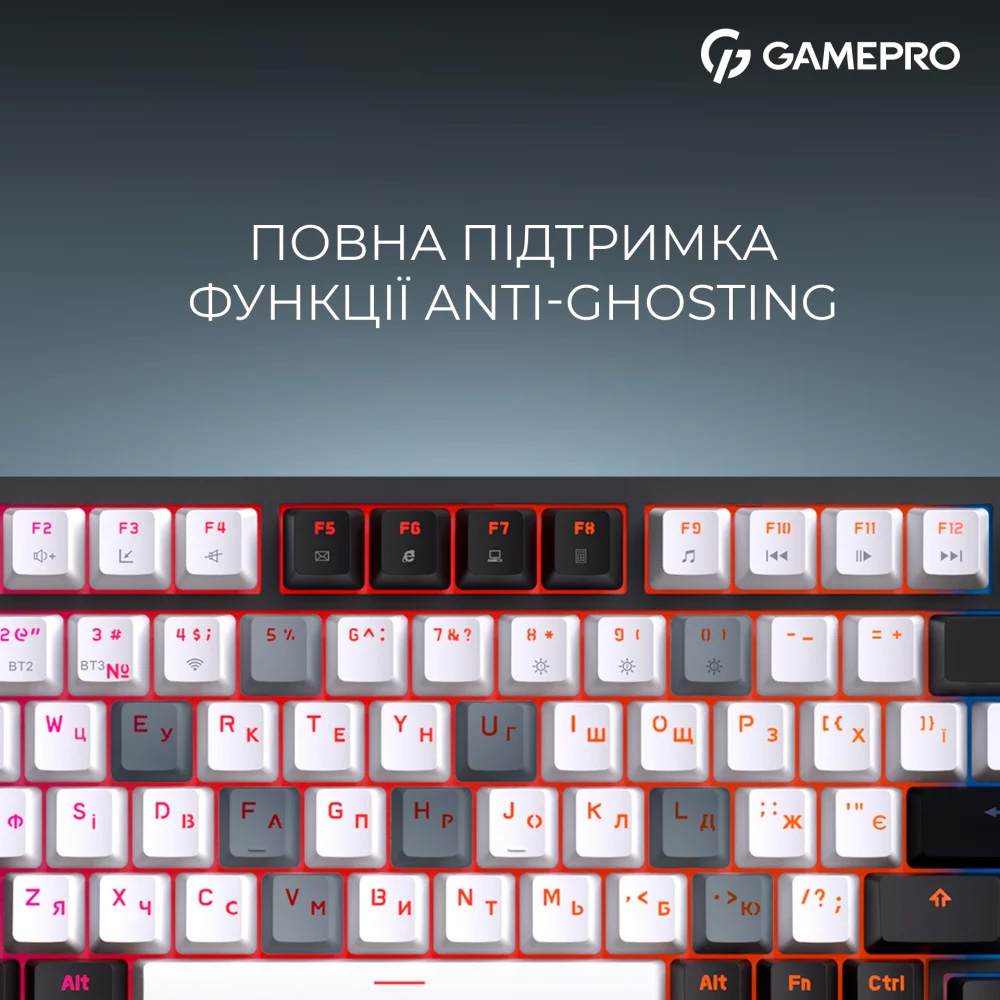 Клавиатура беспроводная GAMEPRO Asgard Valhalla MK160W Pro QLAB Orange Switch Black