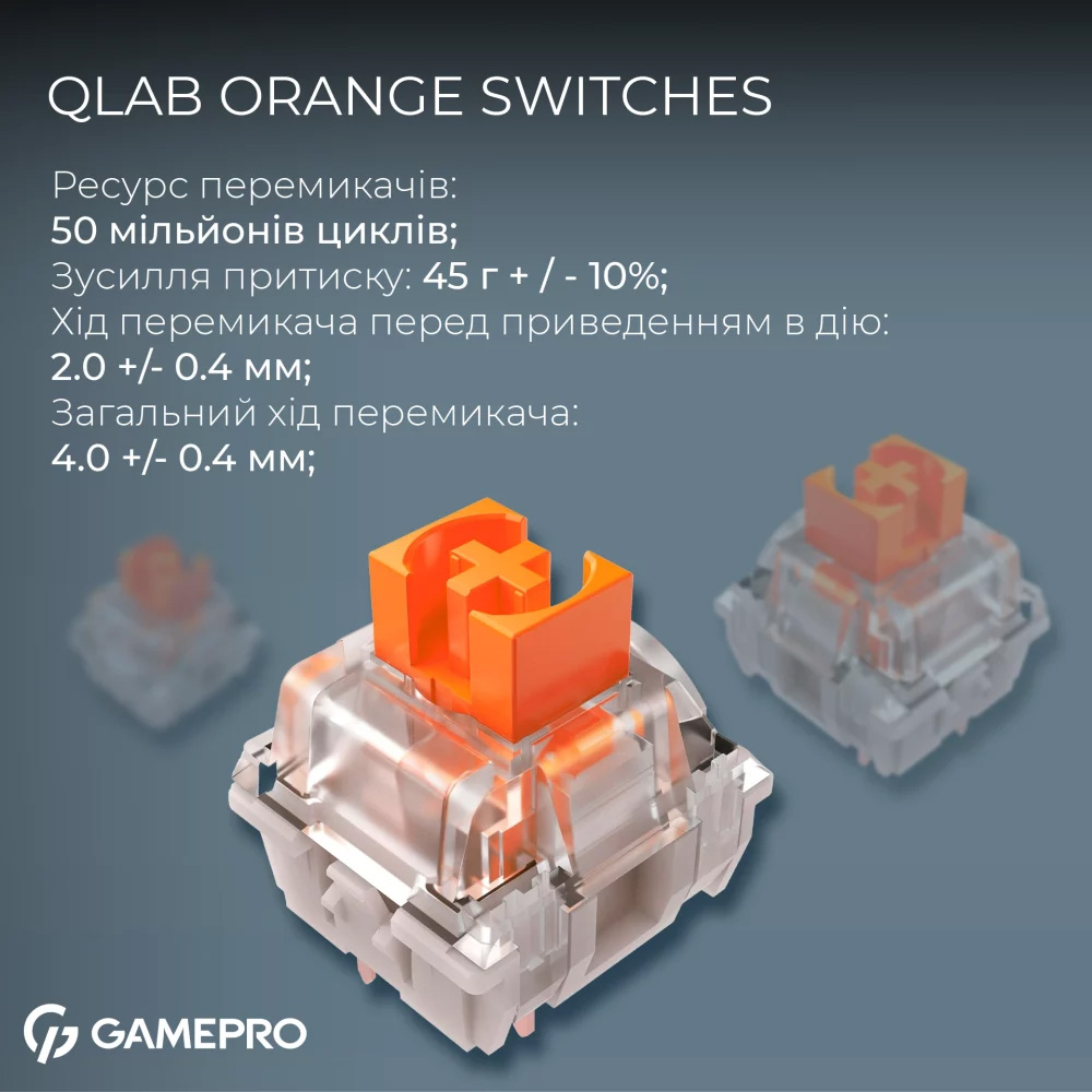 Клавиатура беспроводная GAMEPRO Asgard Valhalla MK160W Pro QLAB Orange Switch White
