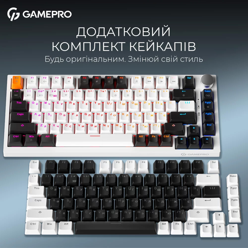 Клавиатура беспроводная GAMEPRO Asgard Valhalla MK160W Pro QLAB Orange Switch White