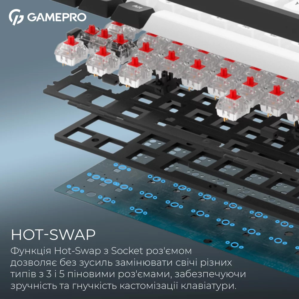 Клавиатура беспроводная GAMEPRO Asgard Valhalla MK210B PRO QLAB Orange Switch Black