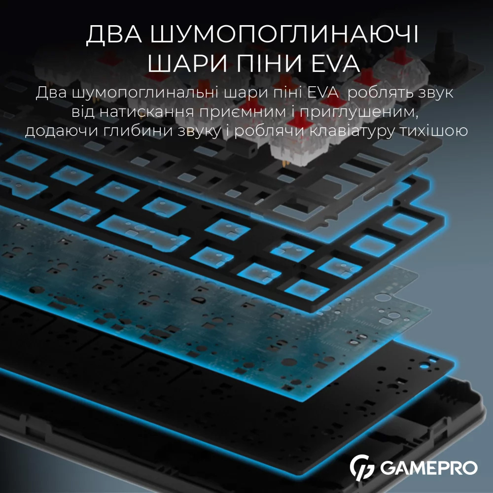Клавиатура беспроводная GAMEPRO Asgard Valhalla MK210B PRO QLAB Orange Switch Black