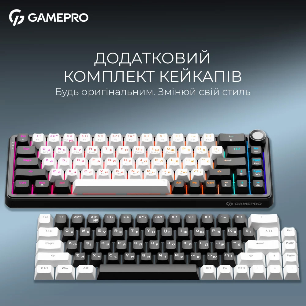 Клавиатура беспроводная GAMEPRO Asgard Valhalla MK210B PRO QLAB Orange Switch Black