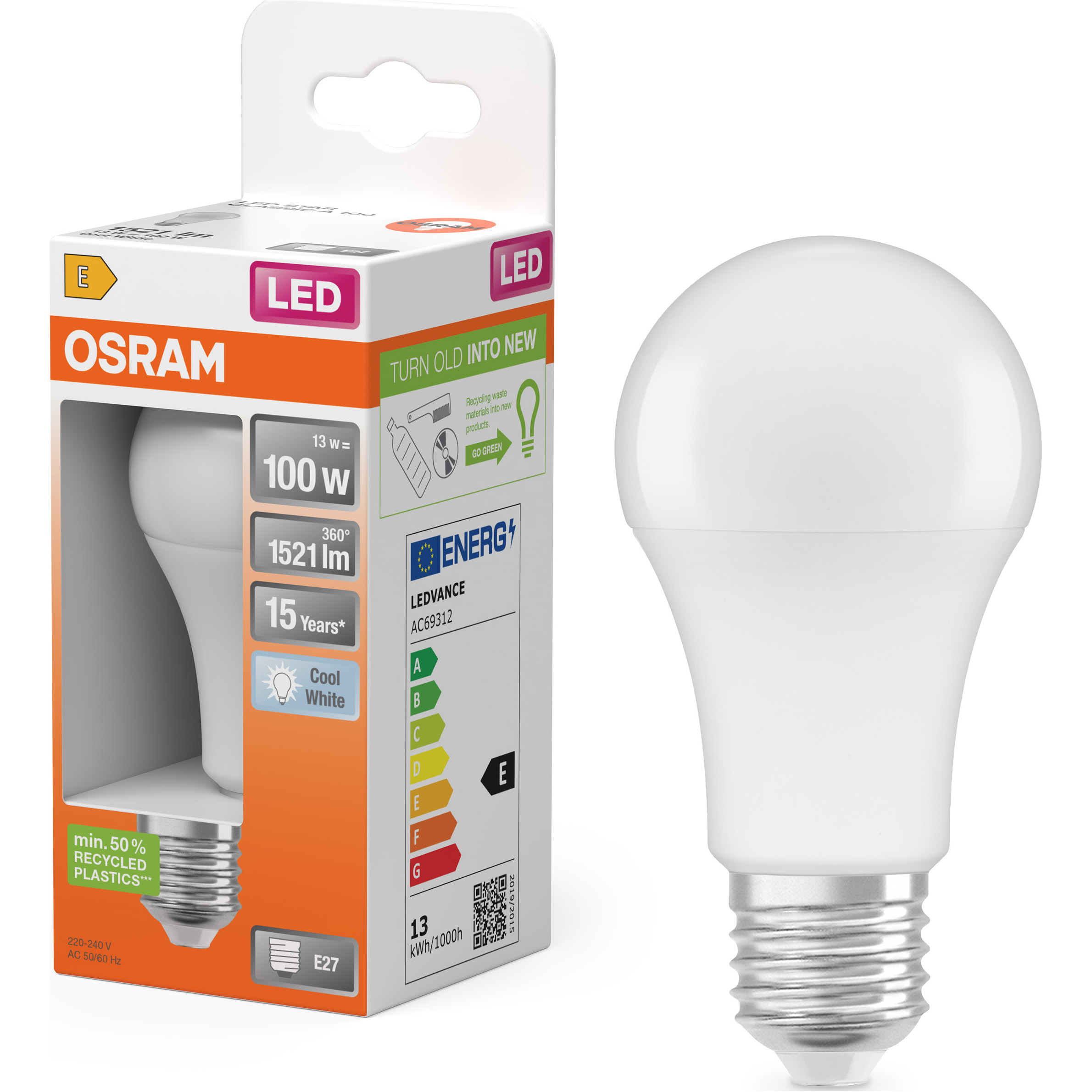 Лампочка LED OSRAM LED Star A100 E27 13W 4000K 220V (4058075304253)