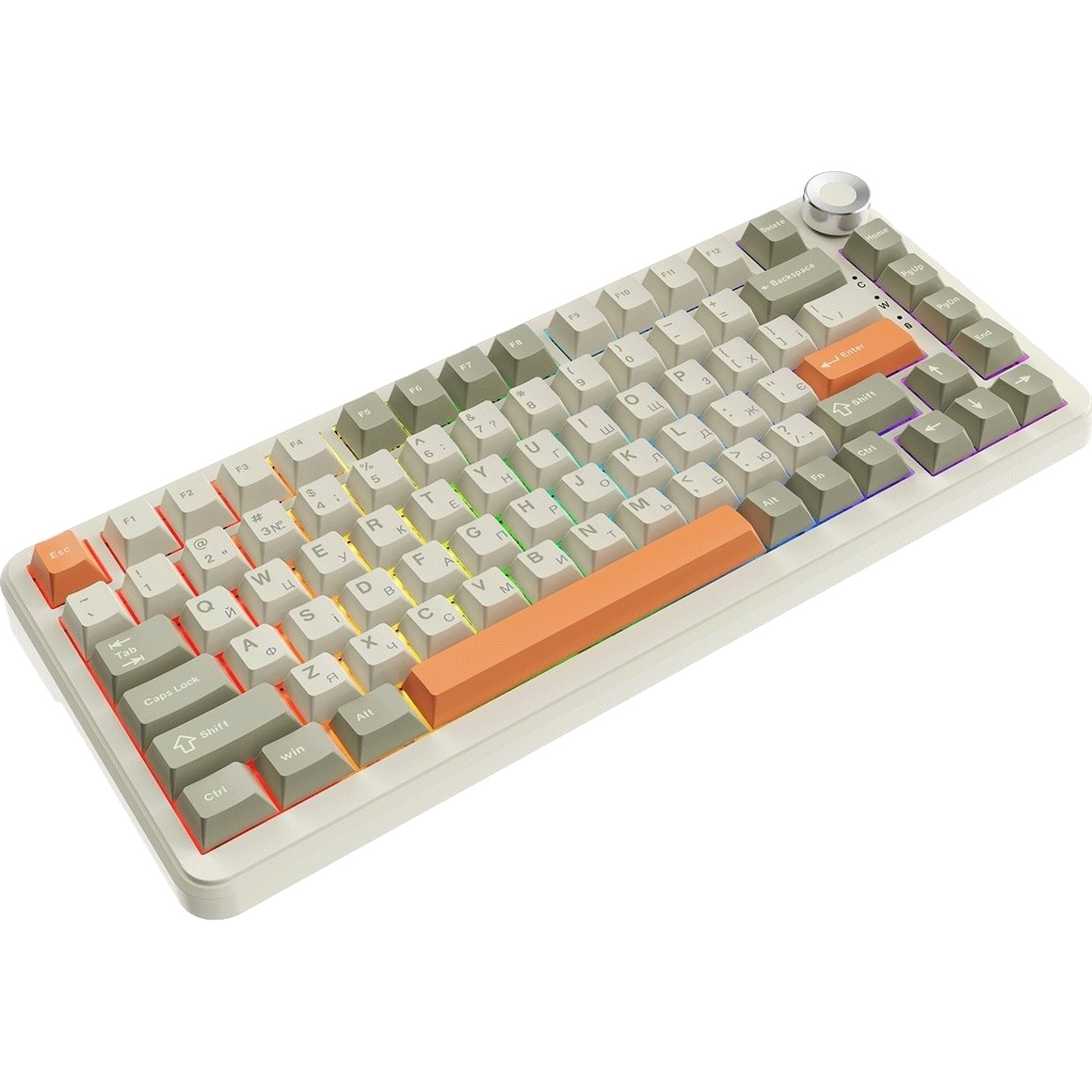 Клавіатура бездротова AJAZZ AK820 Max Flying Fish Switch Grayish Orange