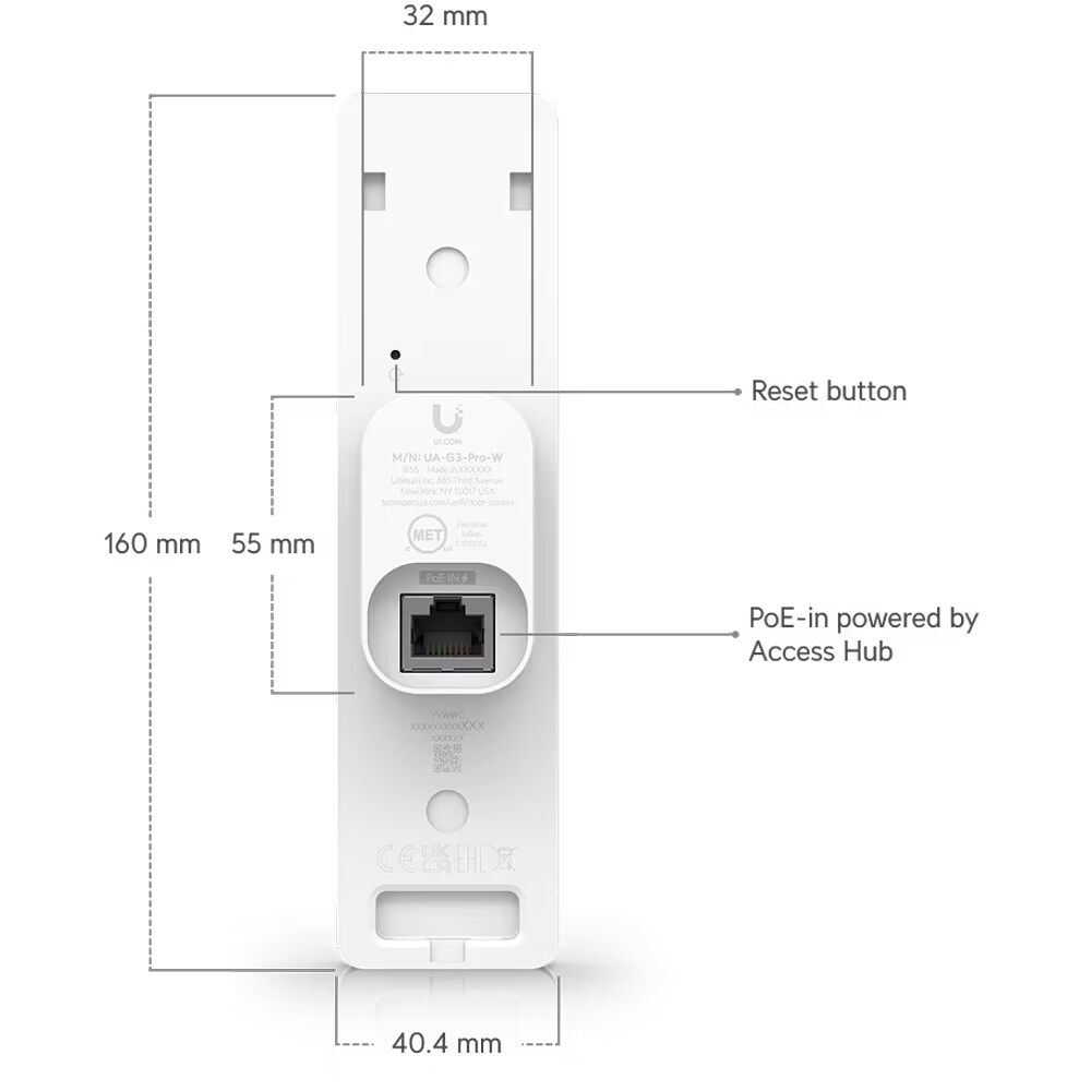 Терминал контроля доступа с функцией распознавания лиц UBIQUITI UniFi G3 Reader Pro White