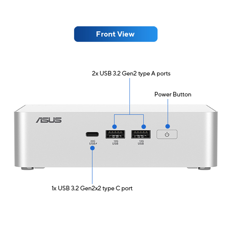 Неттоп ASUS NUC 15 Pro+ Kit NUC15CRSU5 w\EU cord (Ultra 5 225H 1.7GHz/noRAM/noHDD/WF7/BT) (90AR00P3-M00030)