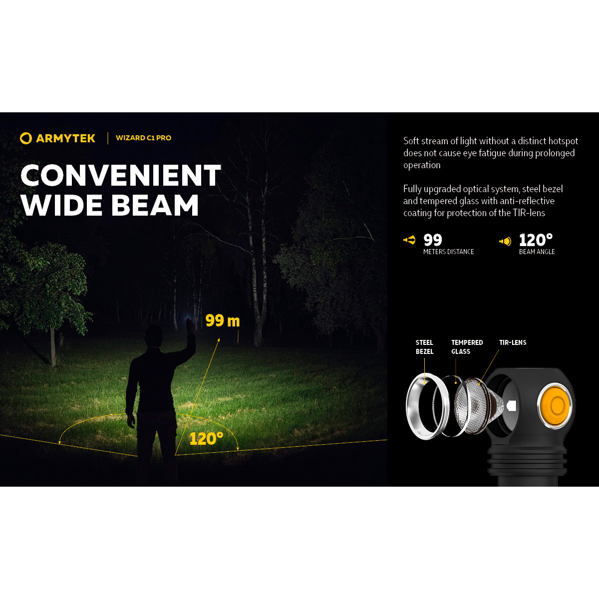 Ліхтар мультифункціональний ARMYTEK Wizard C1 Pro Magnet USB Warm Light (F09001W)