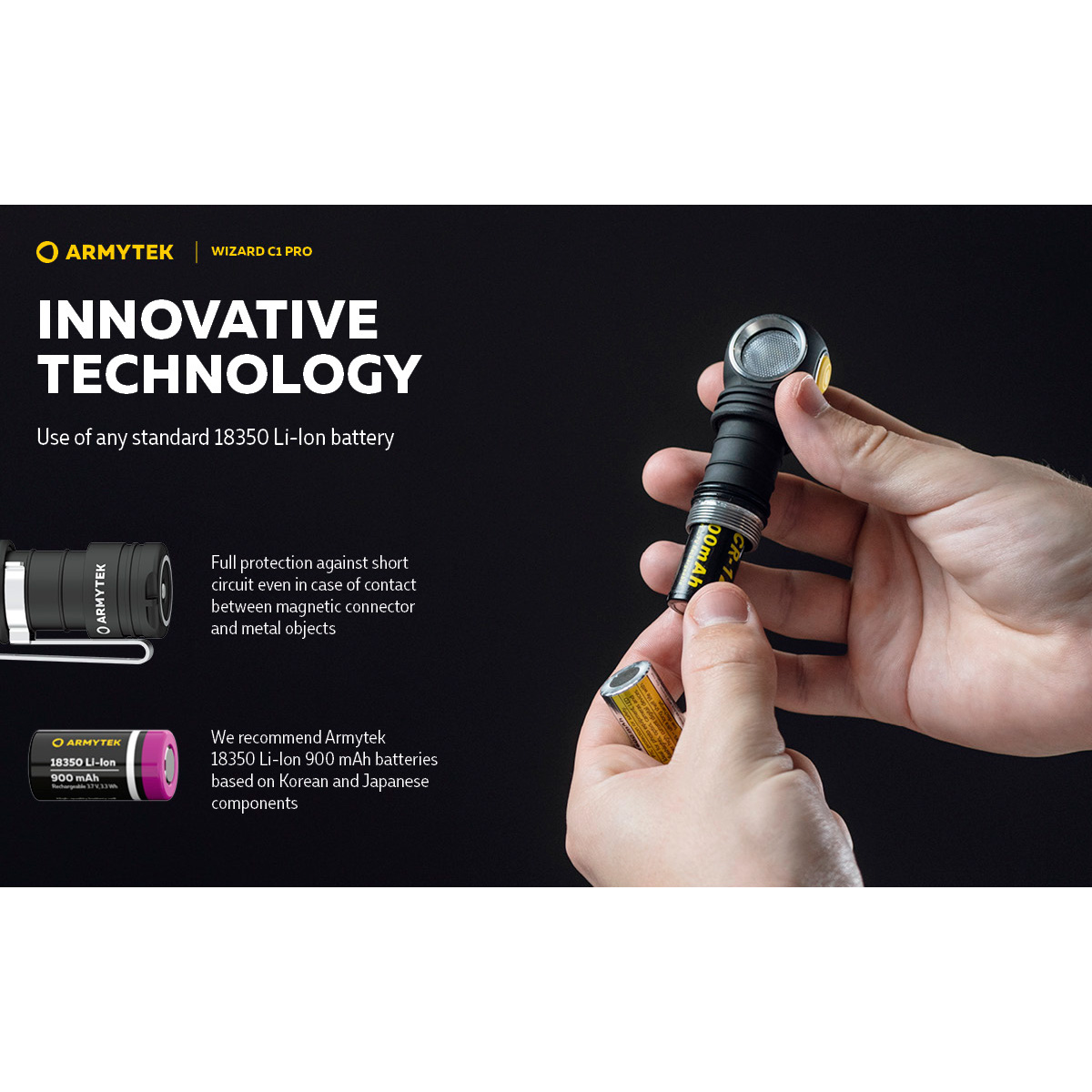 Ліхтар мультифункціональний ARMYTEK Wizard C1 Pro Magnet USB Warm Light (F09001W)
