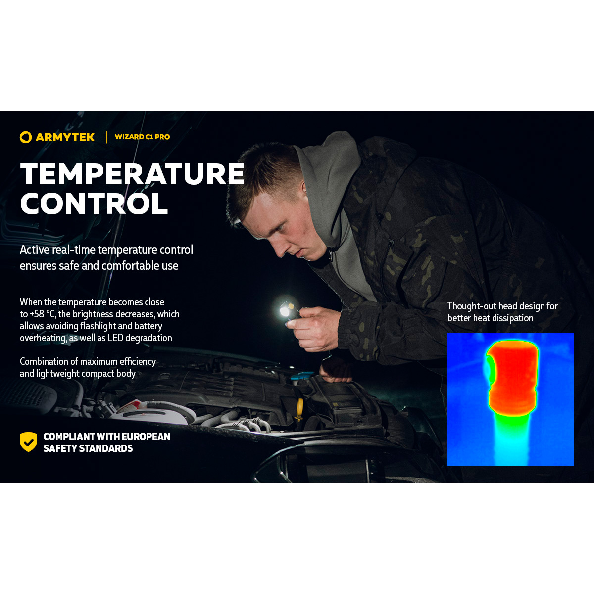 Ліхтар мультифункціональний ARMYTEK Wizard C1 Pro Magnet USB Warm Light (F09001W)