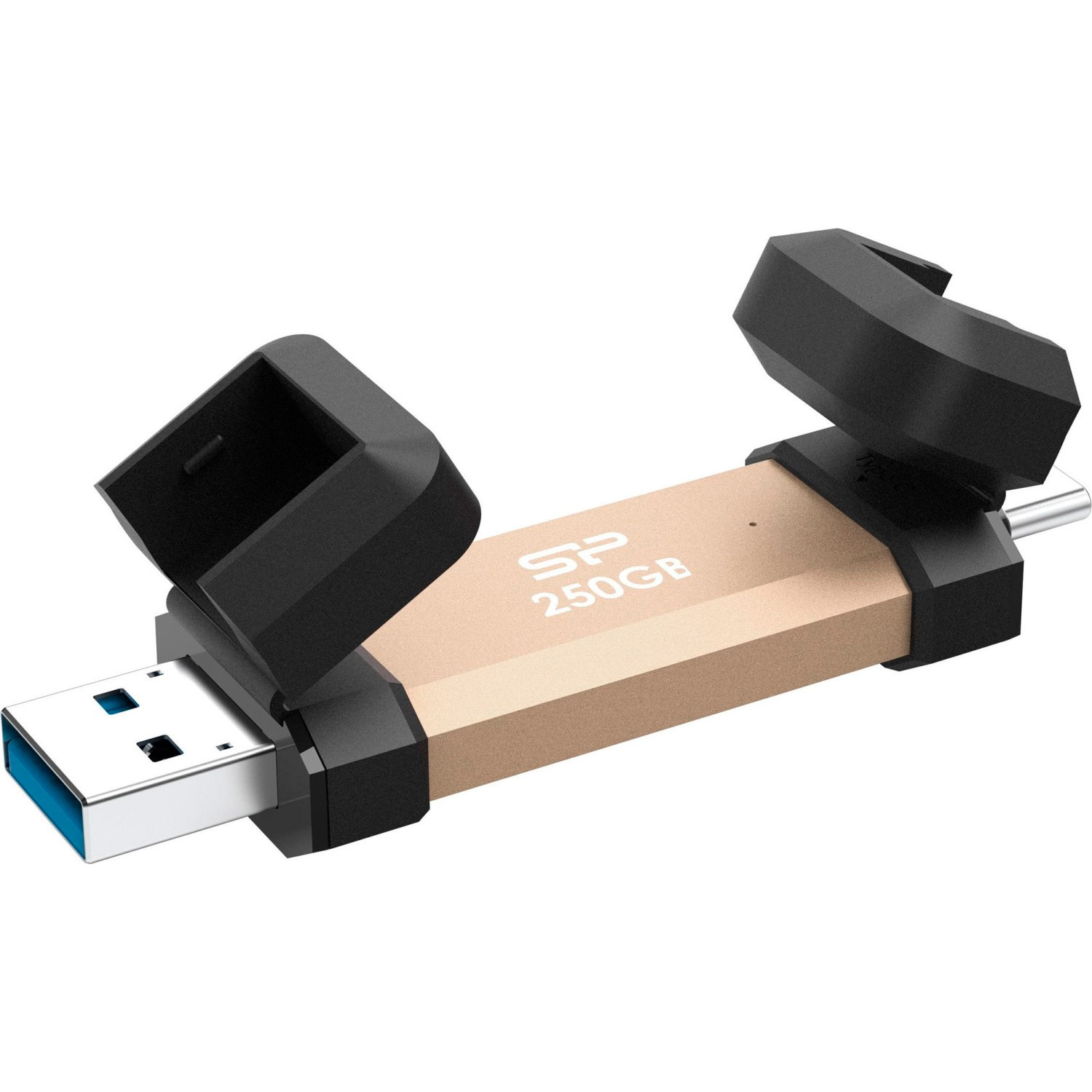 Портативний SSD диск SILICON POWER DS72 250GB USB3.2 Gen2 Gold (SP250GBUC3S72VPG)