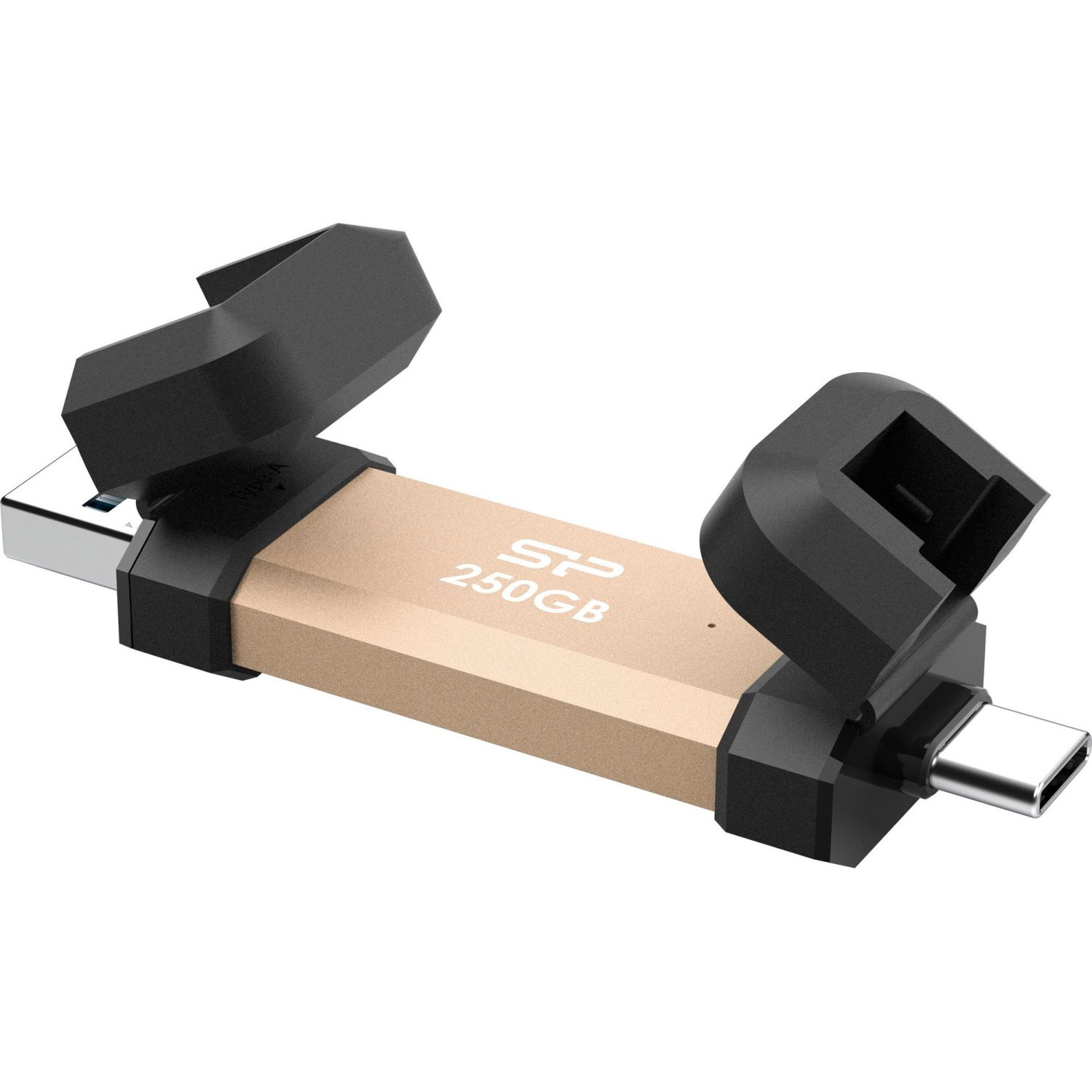 Портативний SSD диск SILICON POWER DS72 250GB USB3.2 Gen2 Gold (SP250GBUC3S72VPG)