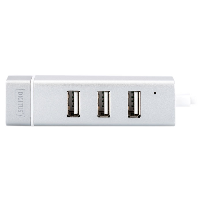 Мережевий адаптер з USB хабом DIGITUS USB Type-C 3xUSB+Fast Ethernet (DA-70253)